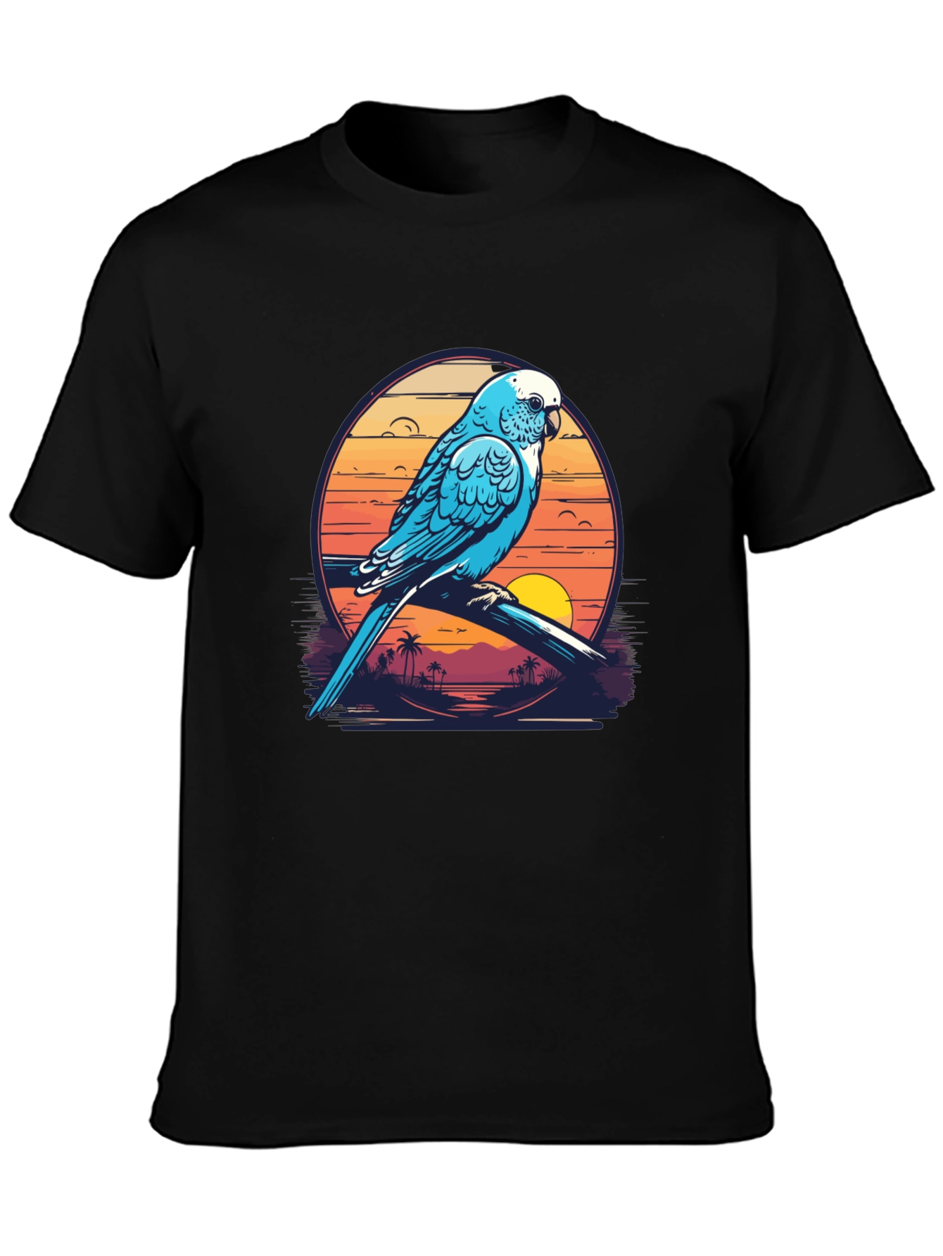 Tropical Parrot T-Shirt: Island Sunset Vibes
