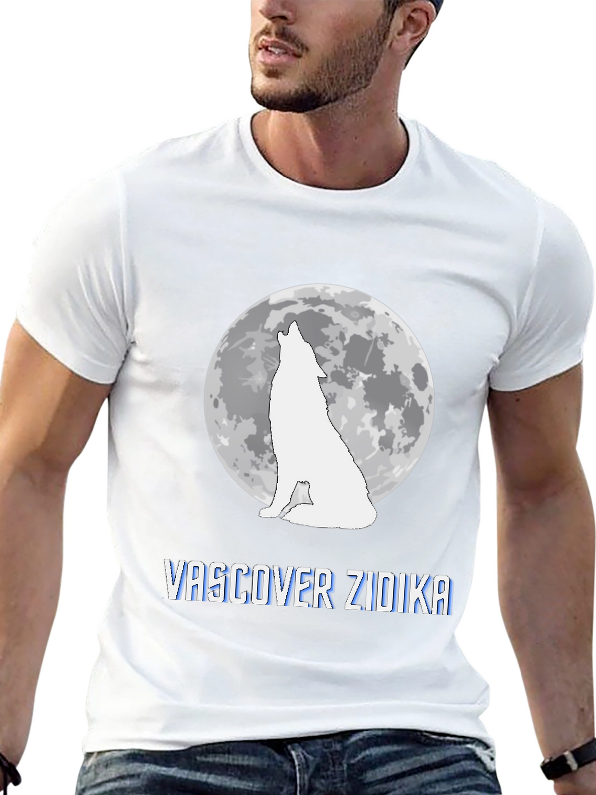 Wolf Howling at Moon Graphic Tee - Vascover Zidika