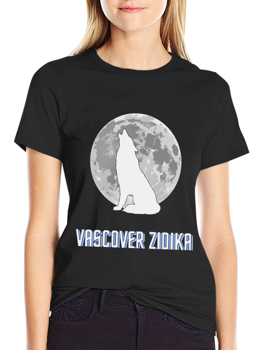 Wolf Howling at Moon Graphic Tee - Vascover Zidika