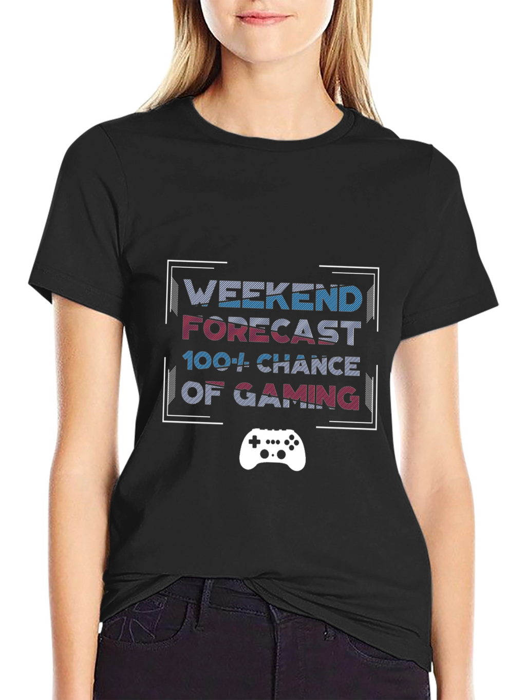Weekend Gaming Forecast Black T-Shirt