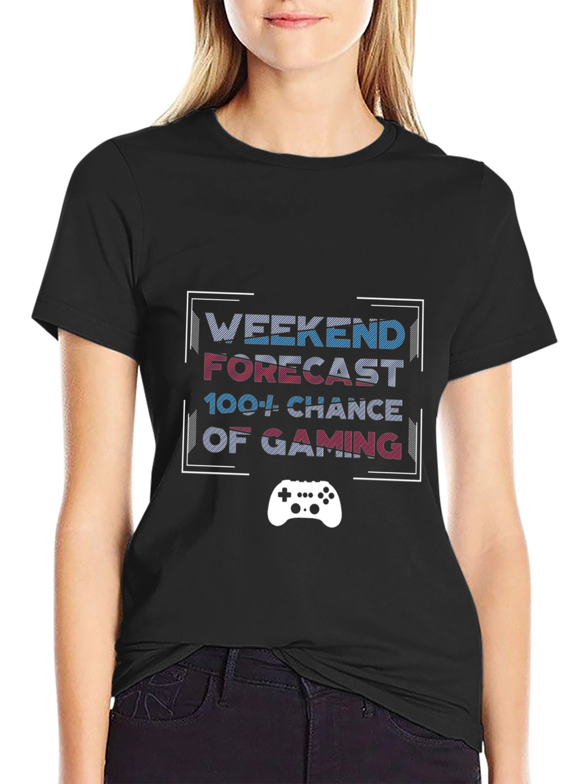 Weekend Gaming Forecast Black T-Shirt