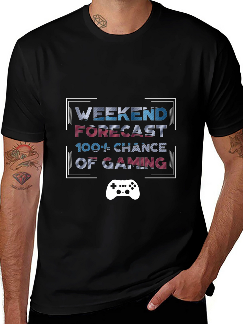 Weekend Gaming Forecast Black T-Shirt