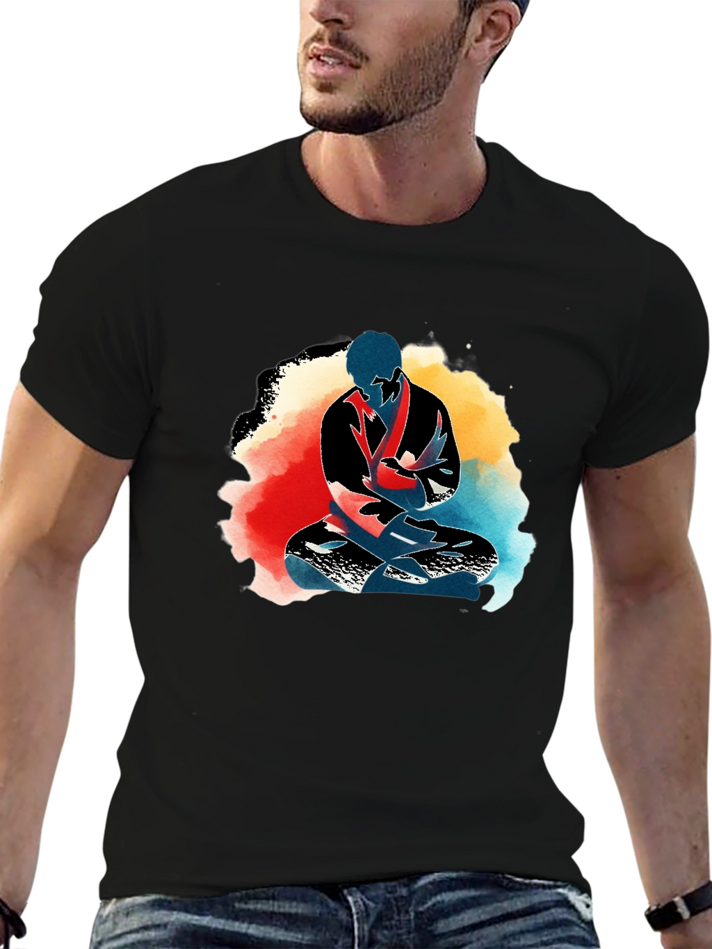 Zen Warrior Tee: Meditative Martial Arts Design