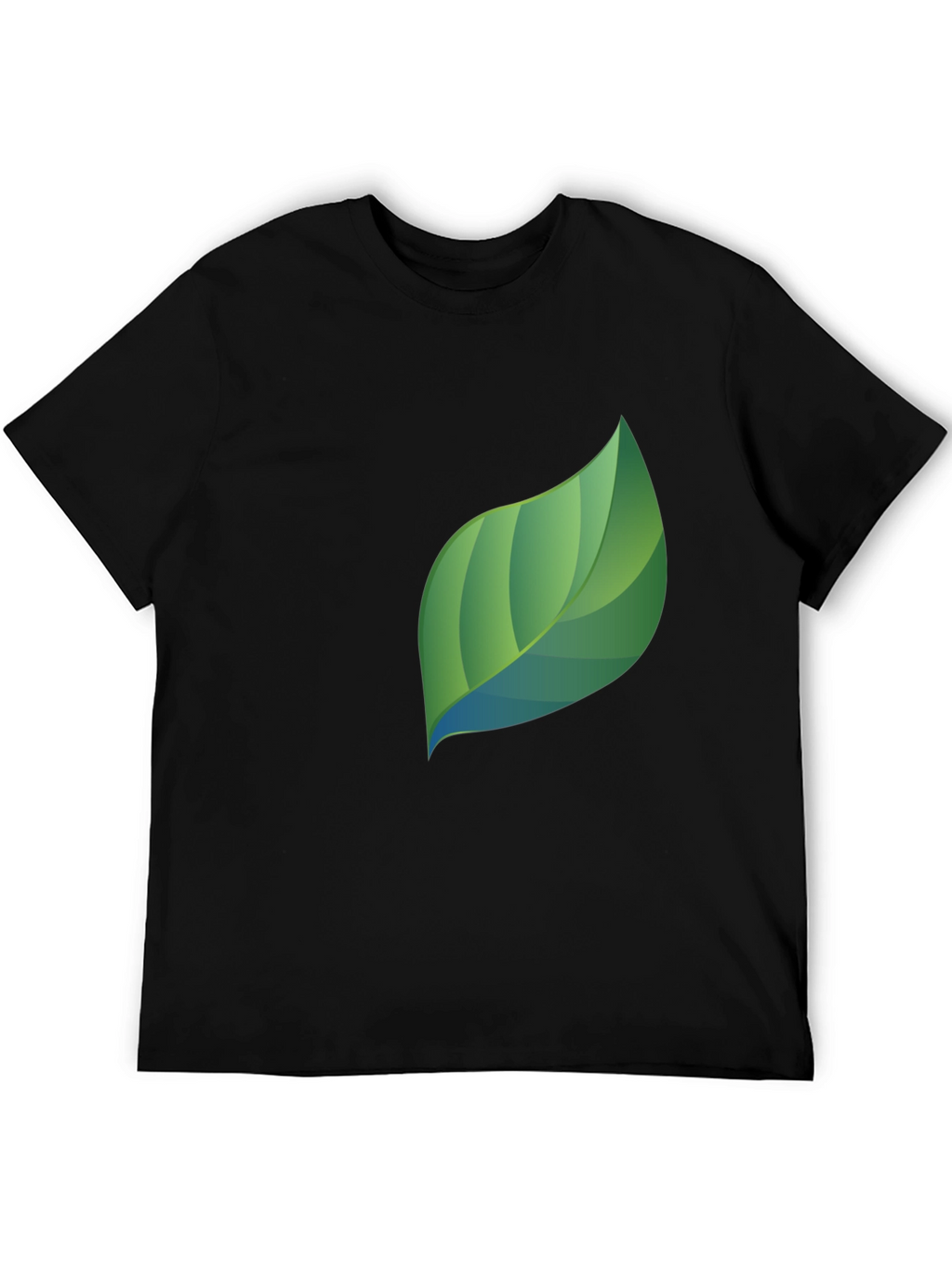 Modern Leaf Graphic Black T-Shirt