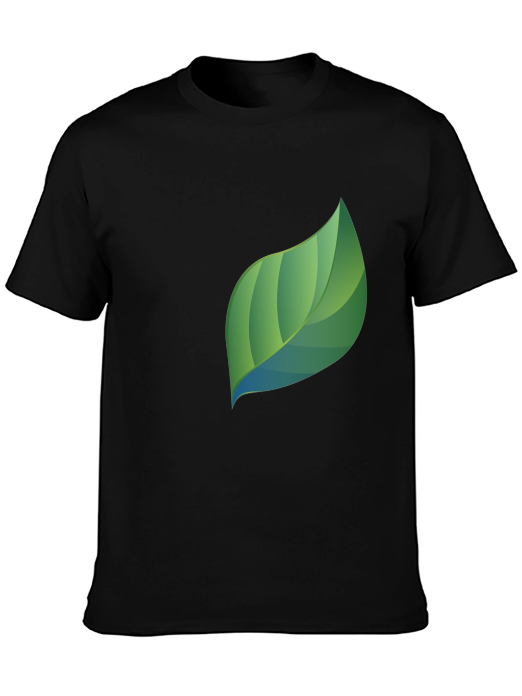 Modern Leaf Graphic Black T-Shirt