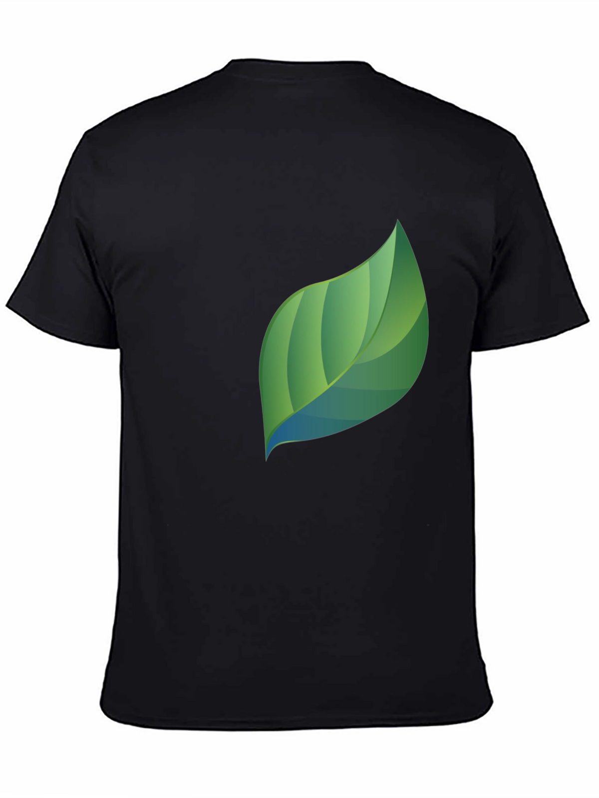 Modern Leaf Graphic Black T-Shirt