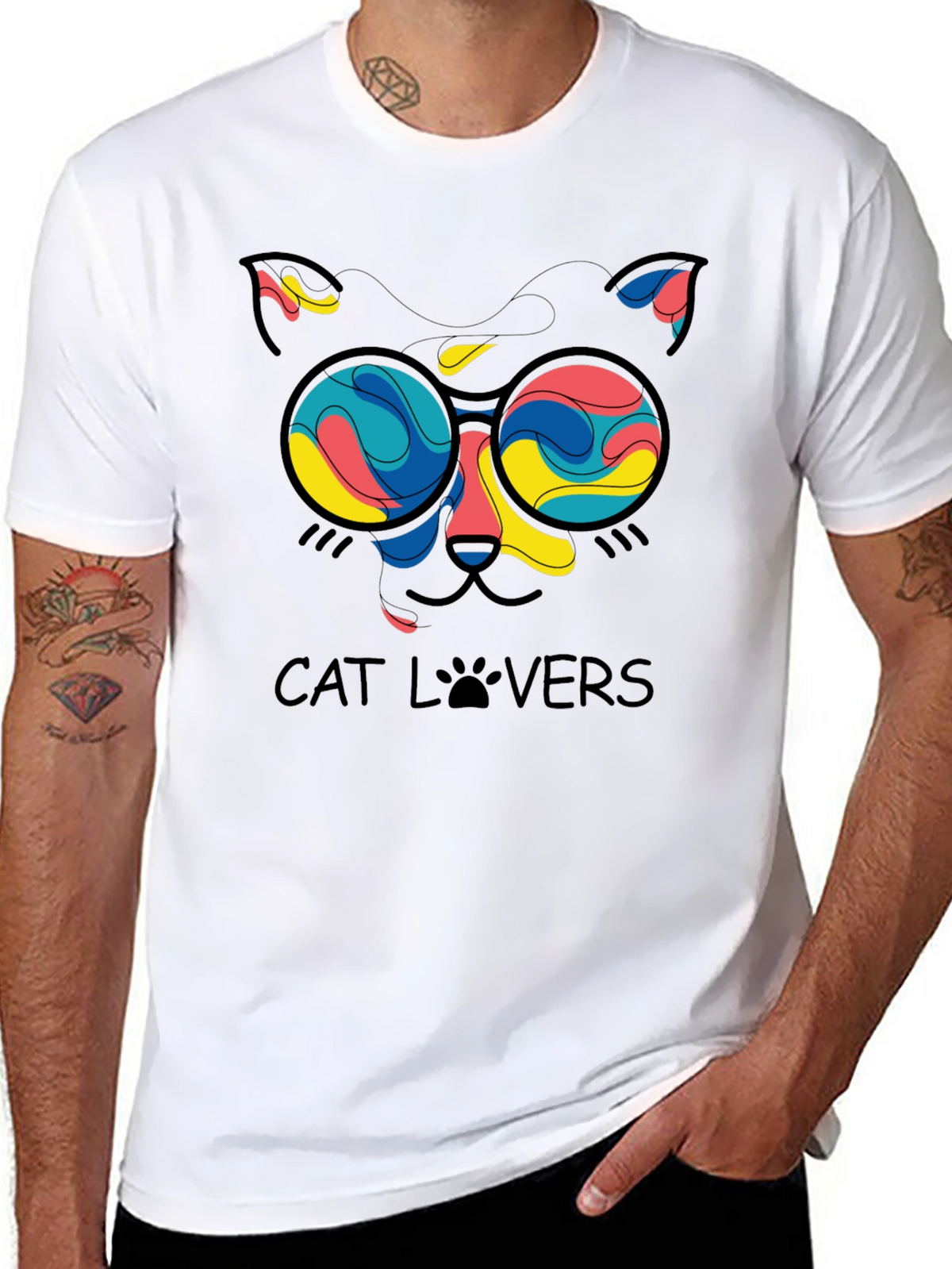 Cat Lovers T-Shirt - Funky Feline Design