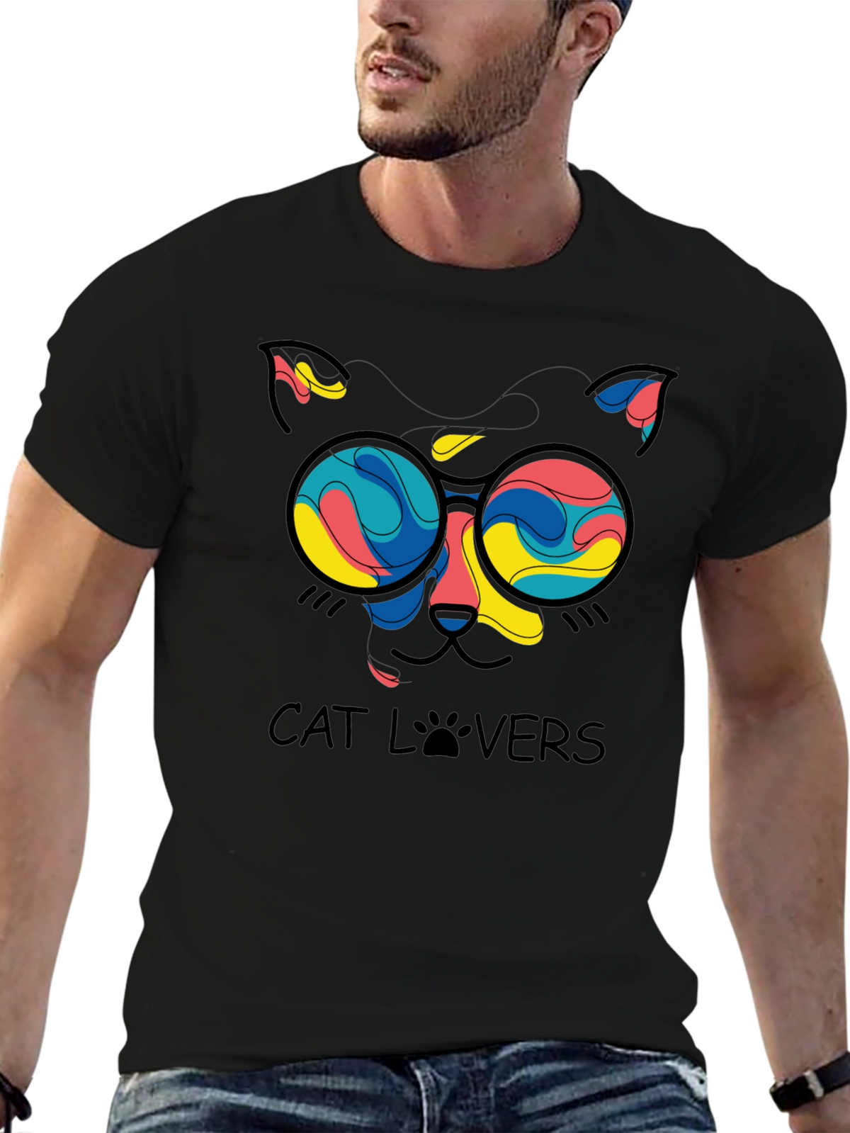 Cat Lovers T-Shirt - Funky Feline Design