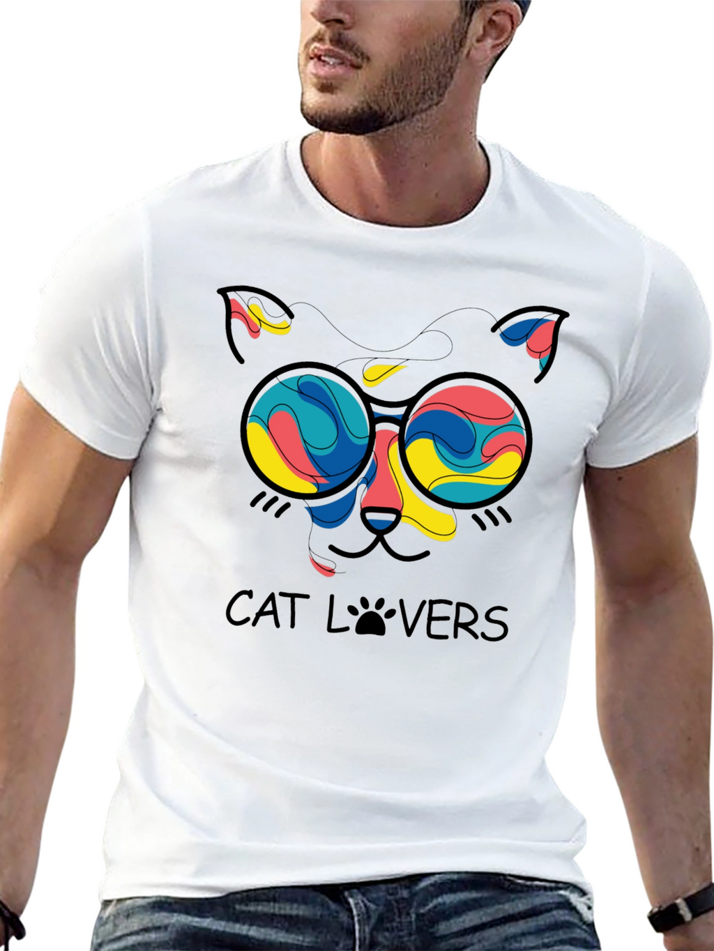 Cat Lovers T-Shirt - Funky Feline Design