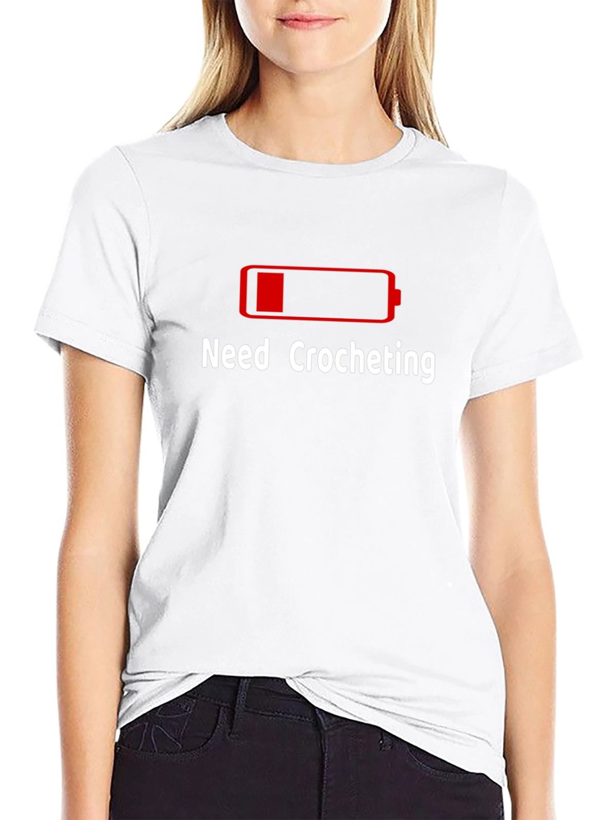 Need Crocheting Low Battery Graphic T-Shirt