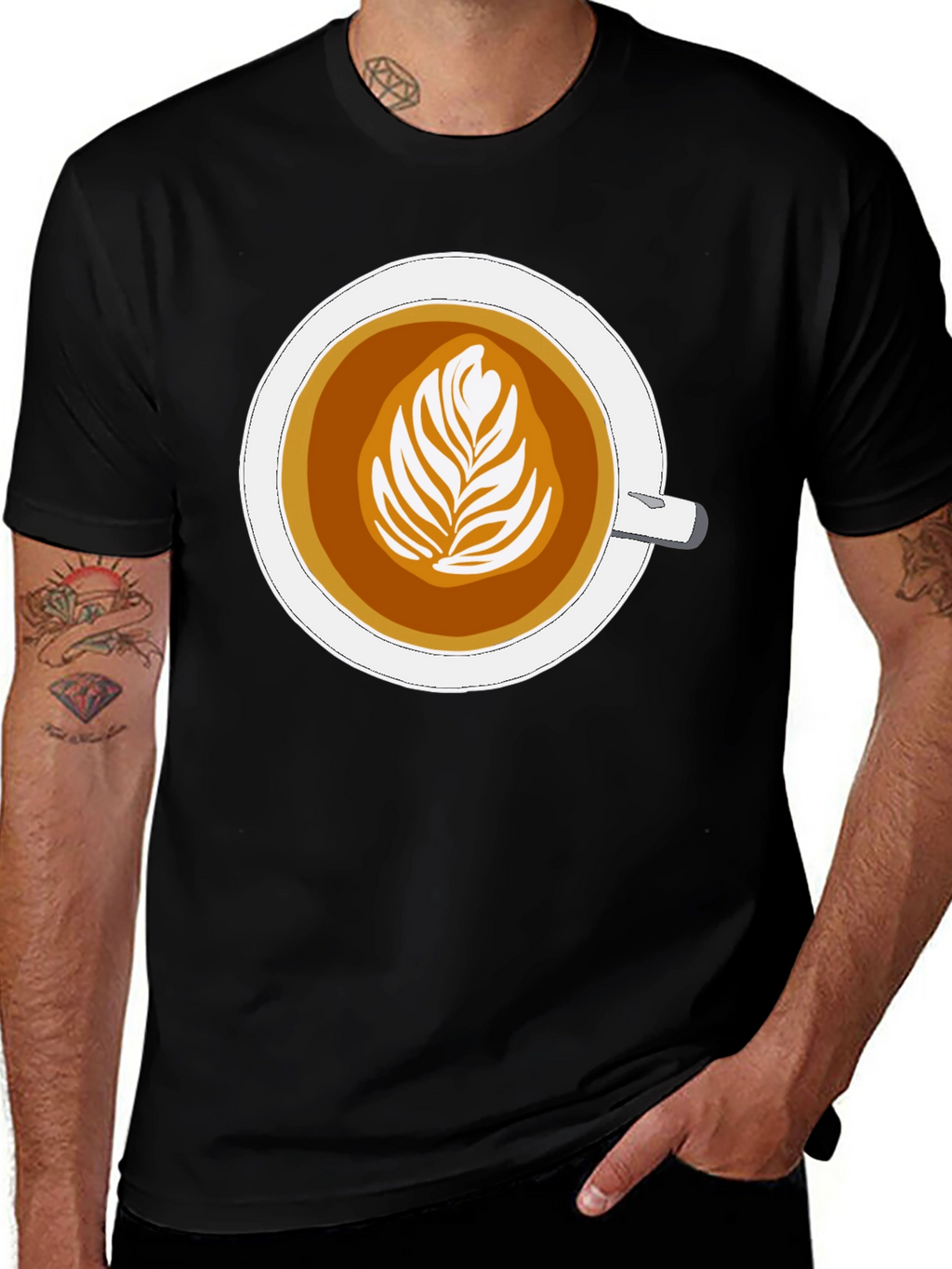 Latte Art Graphic Tee - Coffee Lovers Style
