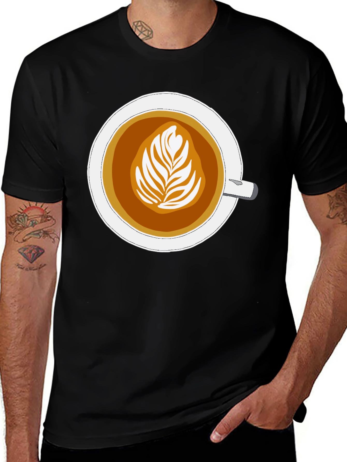 Latte Art Graphic Tee - Coffee Lovers Style