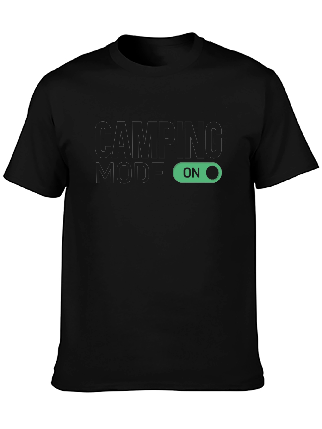 Camping Mode On Black T-Shirt