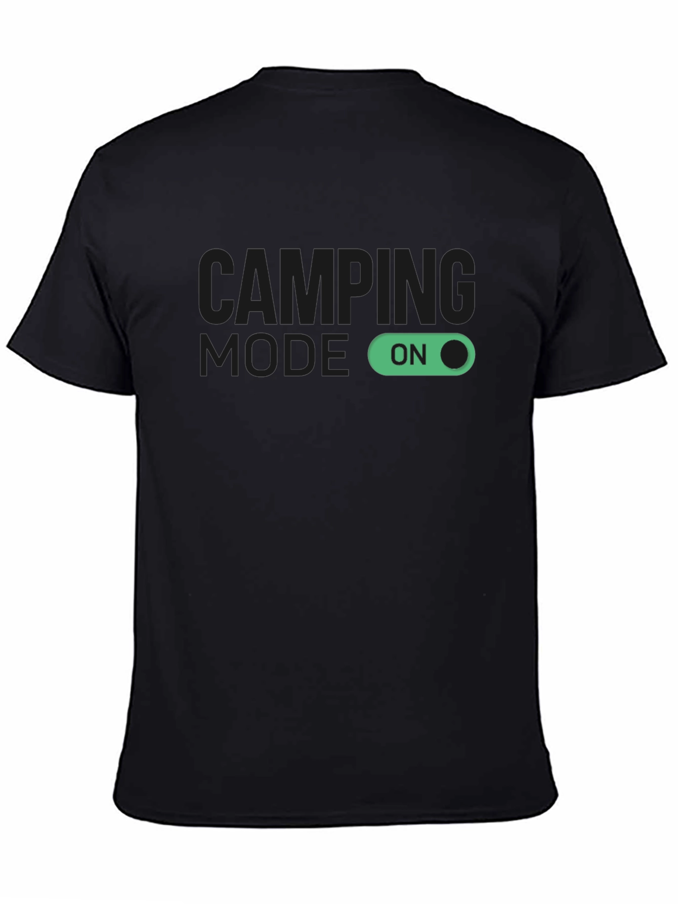 Camping Mode On Black T-Shirt