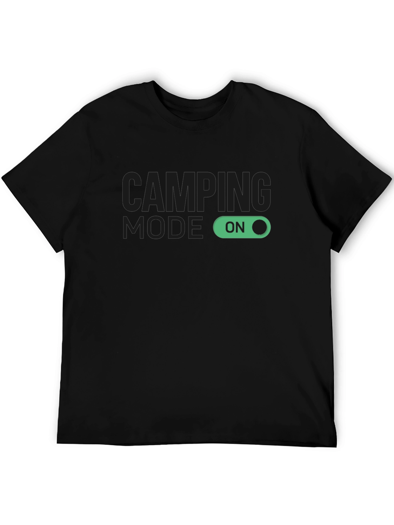 Camping Mode On Black T-Shirt