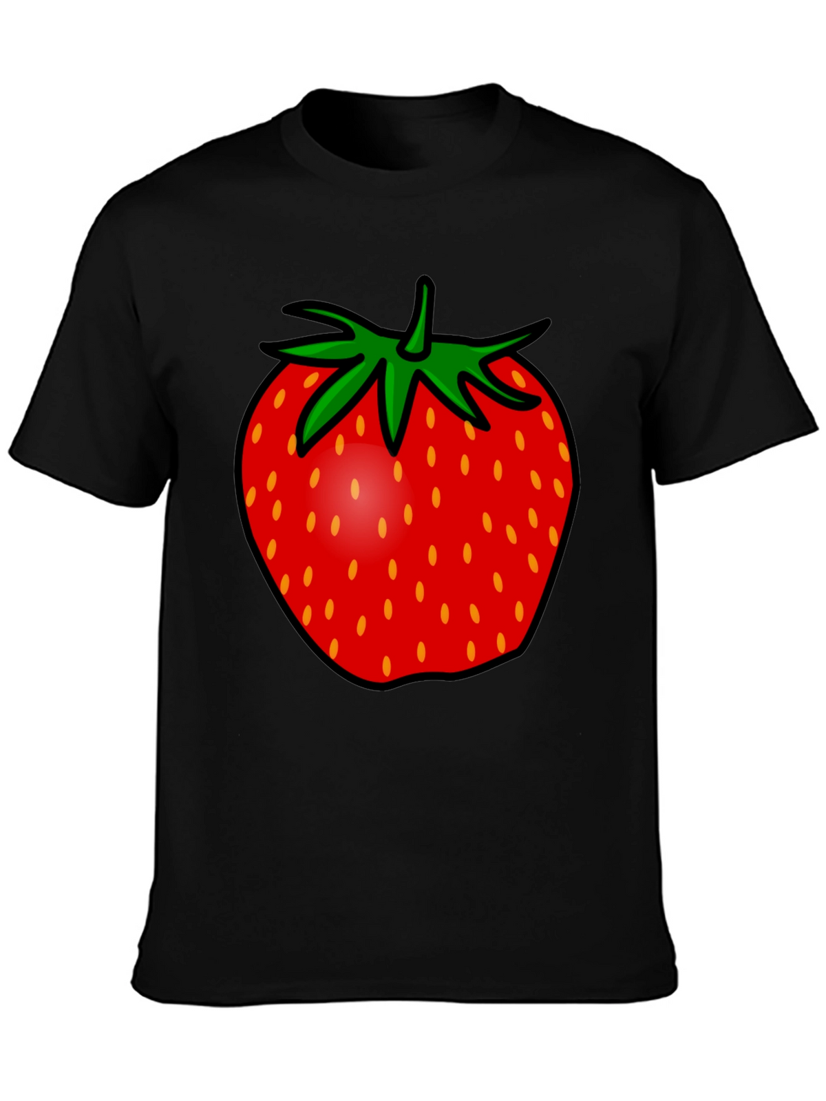 Strawberry Graphic Tee - Black Unisex T-Shirt