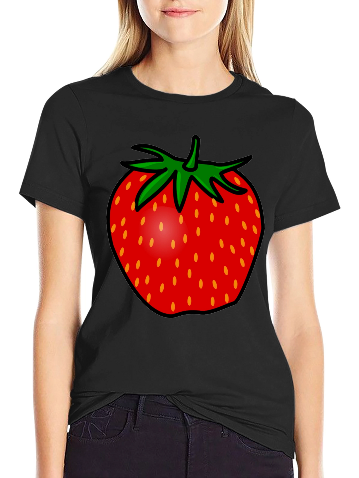Strawberry Graphic Tee - Black Unisex T-Shirt