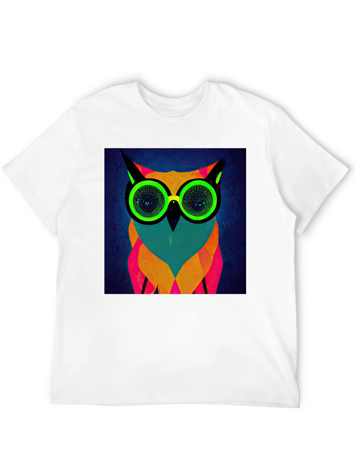 Neon Owl Graphic Tee - Modern Art T-Shirt