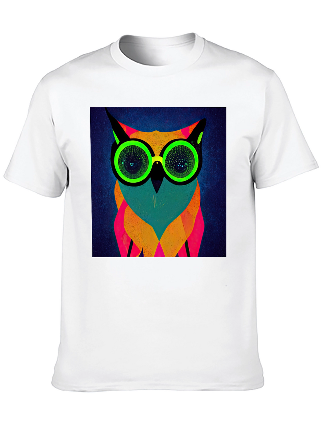 Neon Owl Graphic Tee - Modern Art T-Shirt