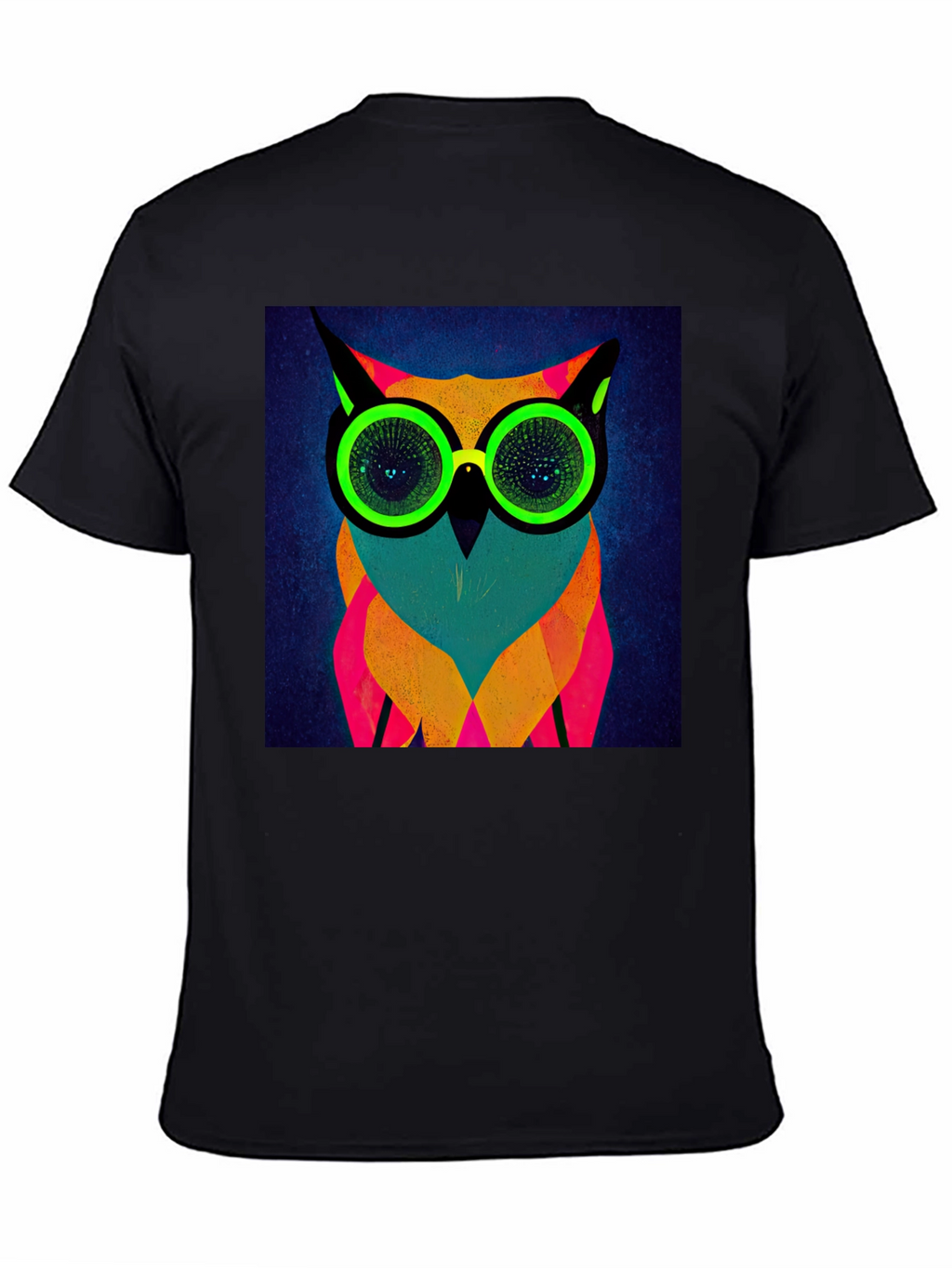 Neon Owl Graphic Tee - Modern Art T-Shirt