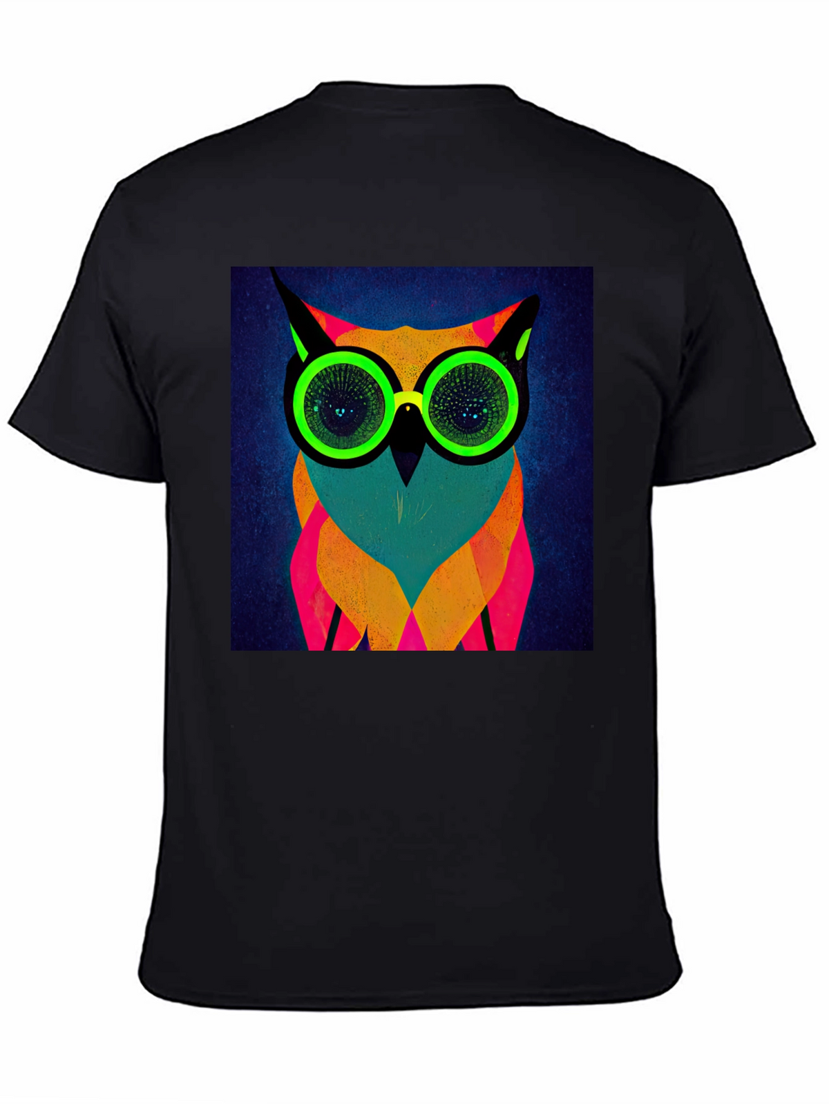 Neon Owl Graphic Tee - Modern Art T-Shirt