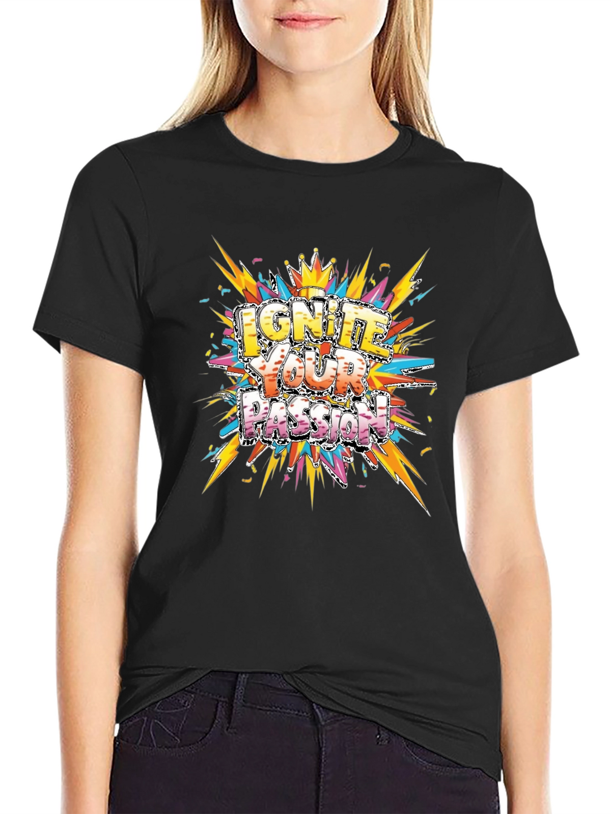 Ignite Your Passion Graphic Tee - Mens Black T-Shirt