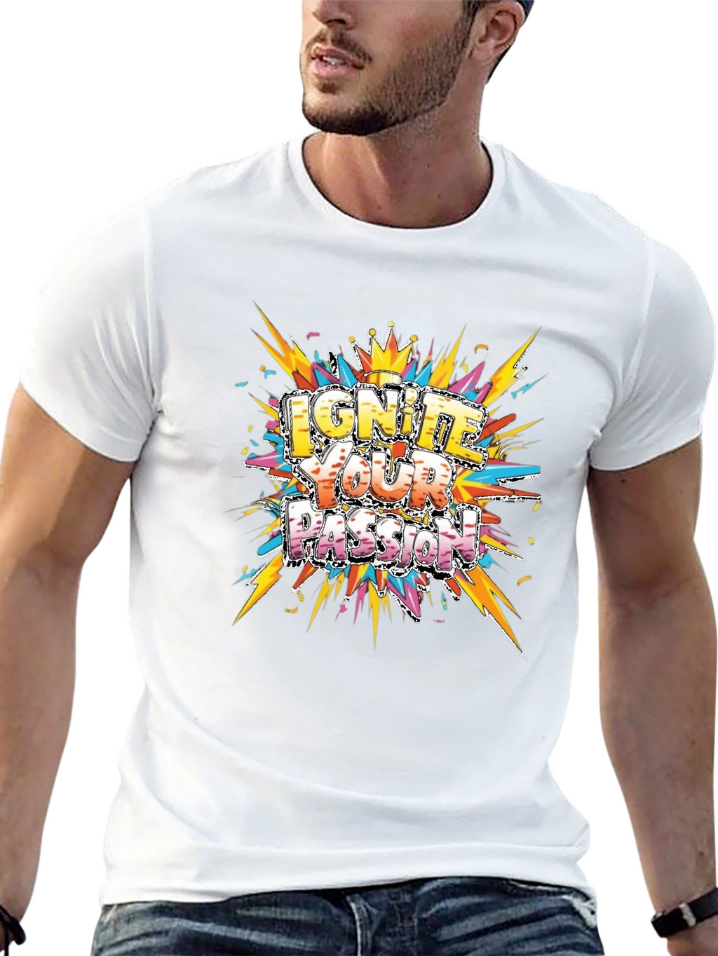 Ignite Your Passion Graphic Tee - Mens Black T-Shirt