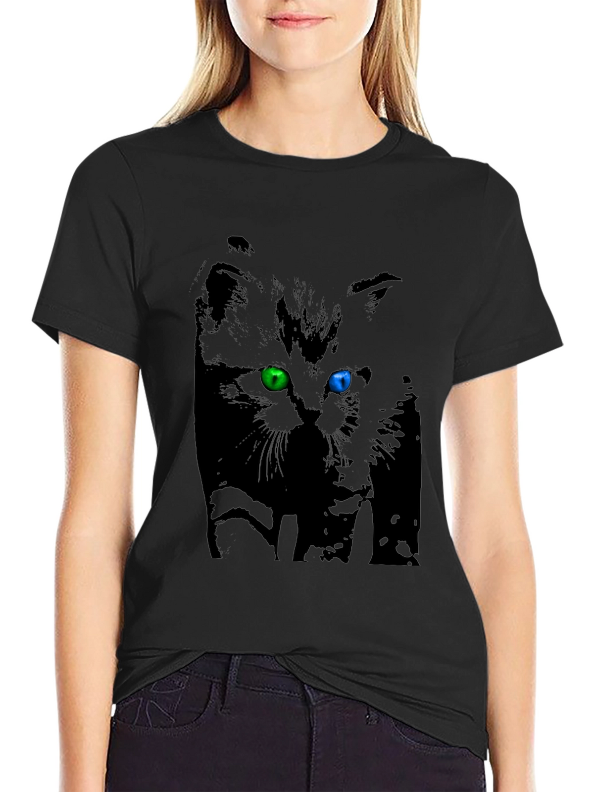 Heterochromia Kitten Black T-Shirt