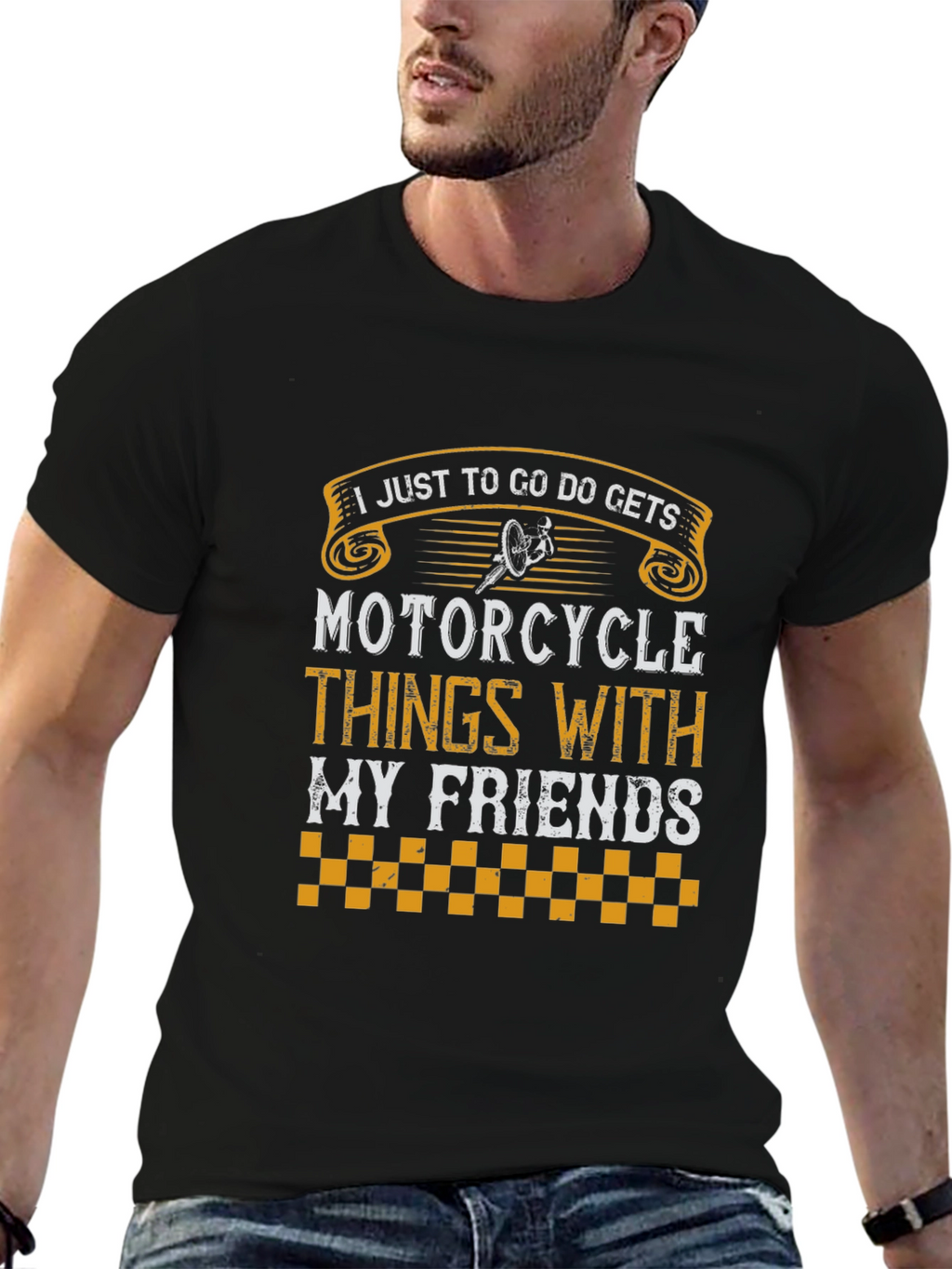Motorcycle Friends Graphic T-Shirt - Black