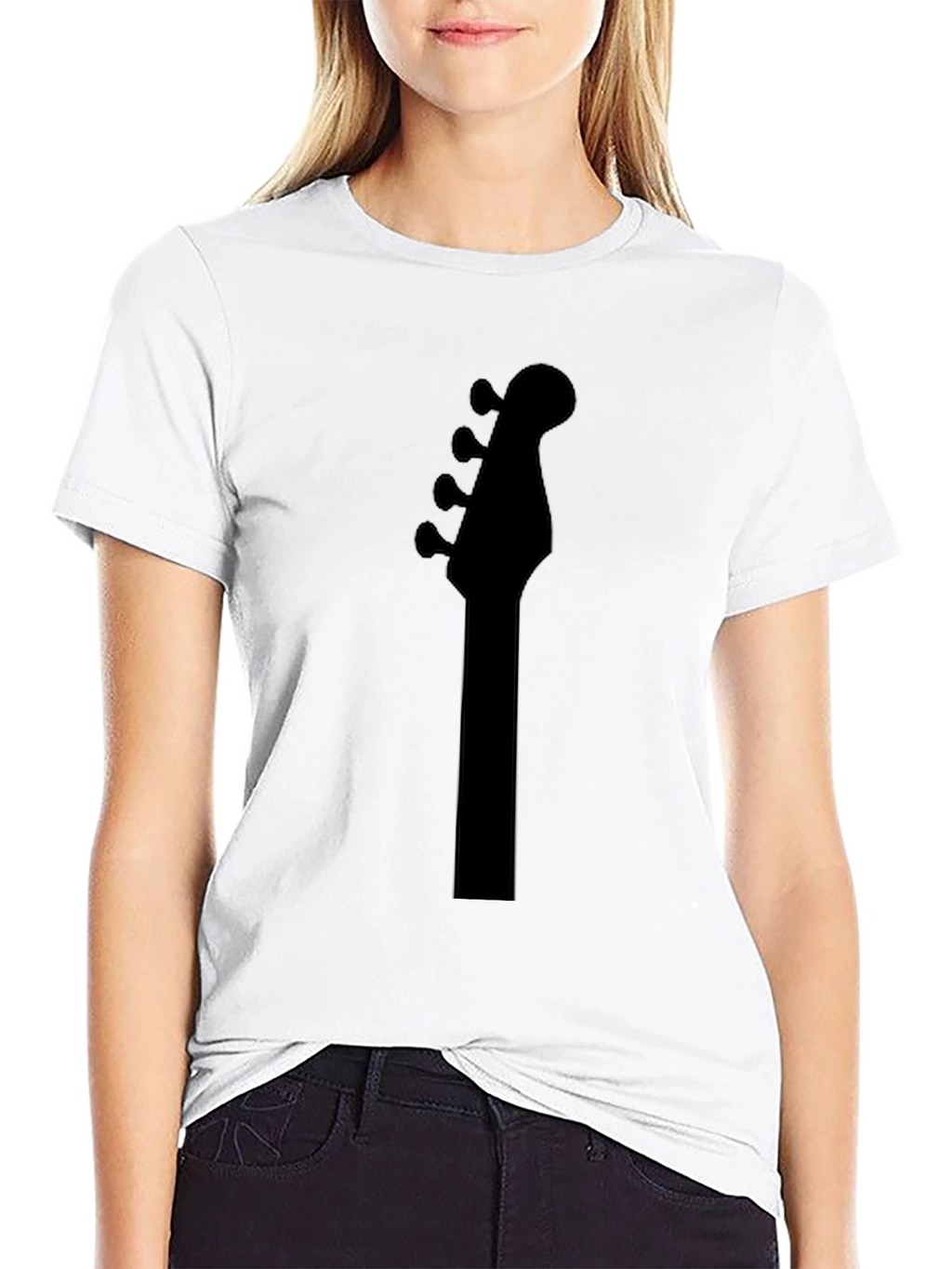 Bass Guitar Headstock T-Shirt - Black