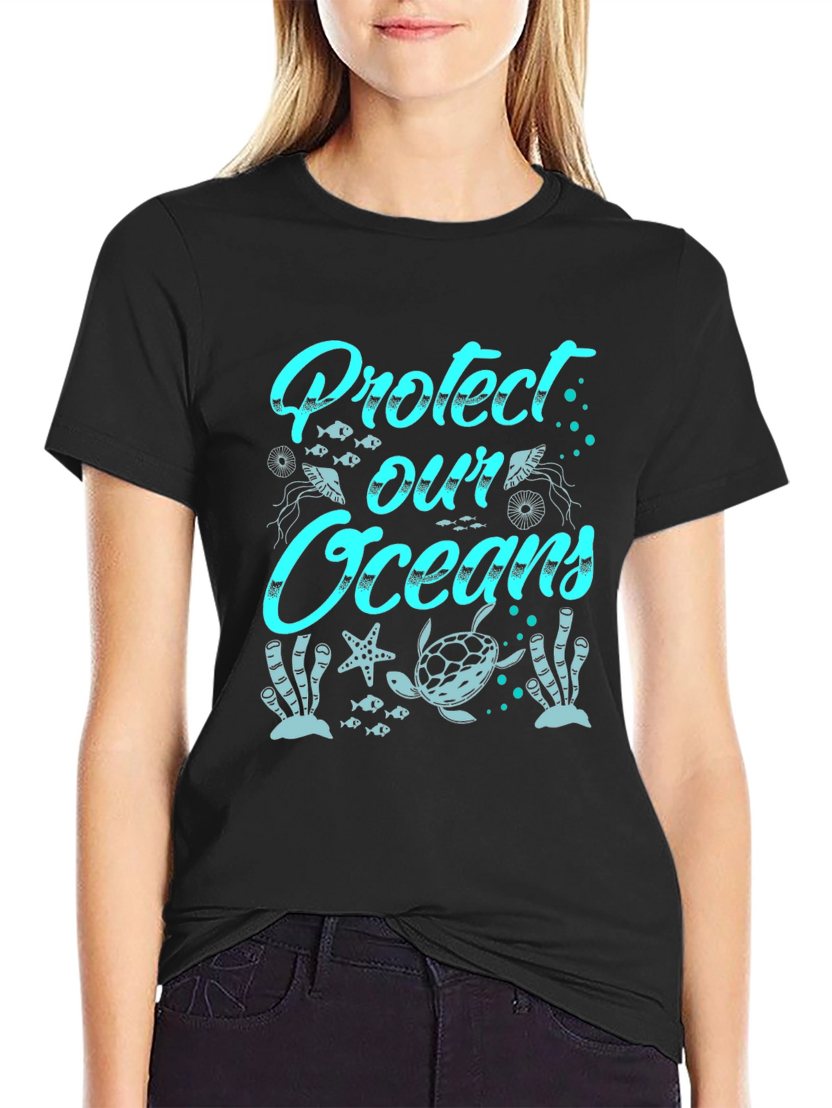 Protect Our Oceans Graphic Tee - Black