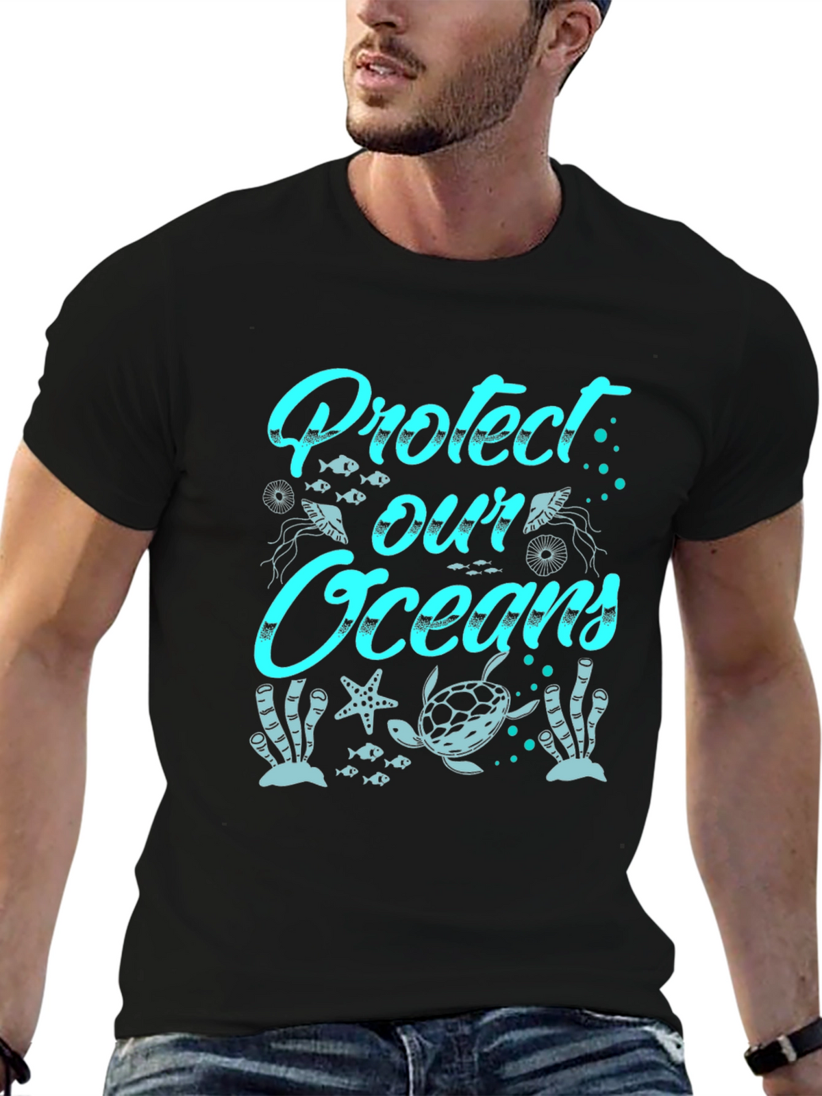 Protect Our Oceans Graphic Tee - Black