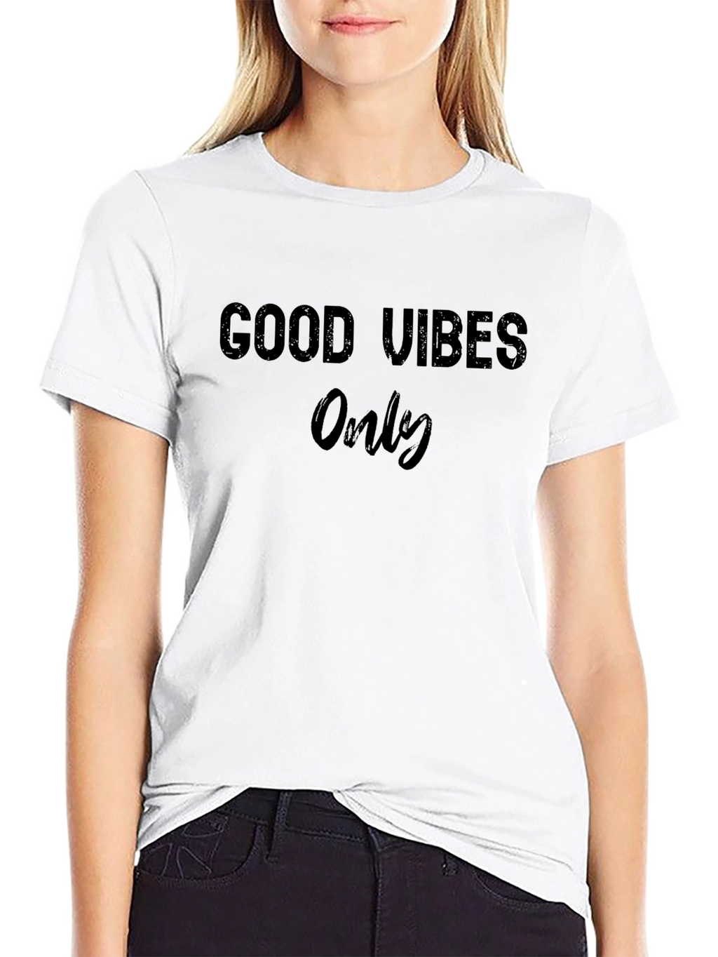 Good Vibes Only Black Graphic T-Shirt