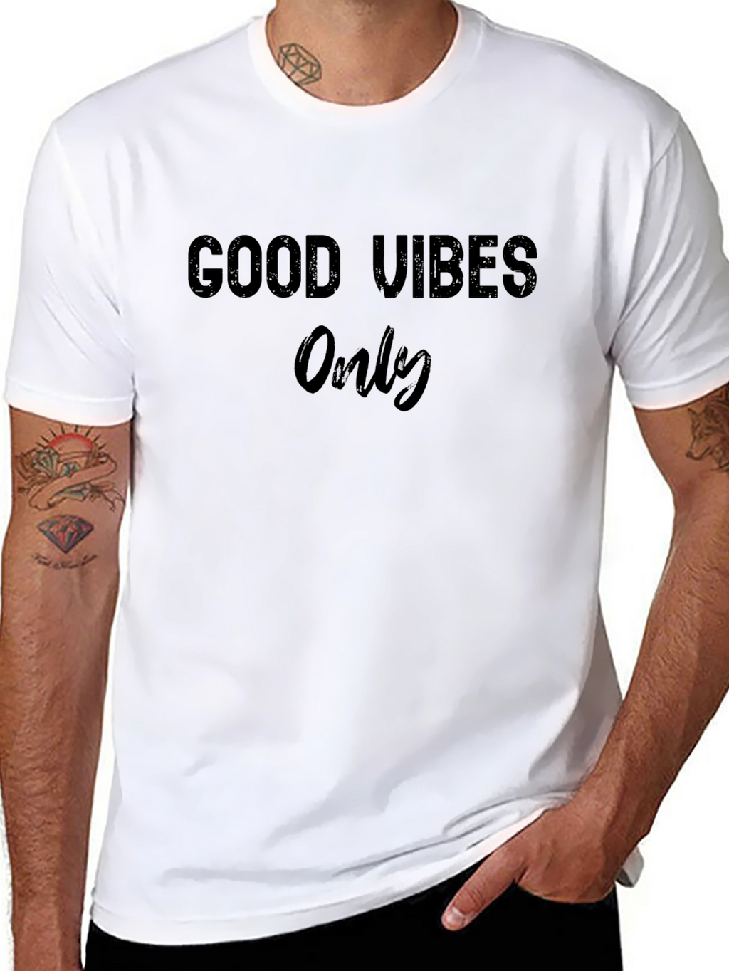 Good Vibes Only Black Graphic T-Shirt