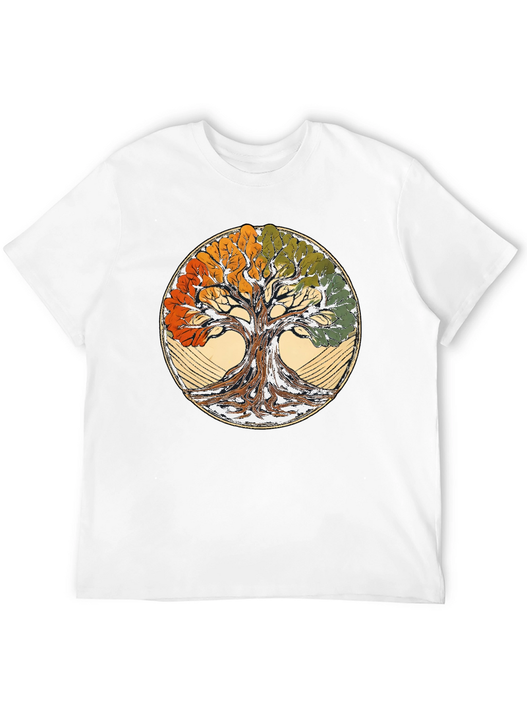 Four Seasons Tree of Life Black T-Shirt