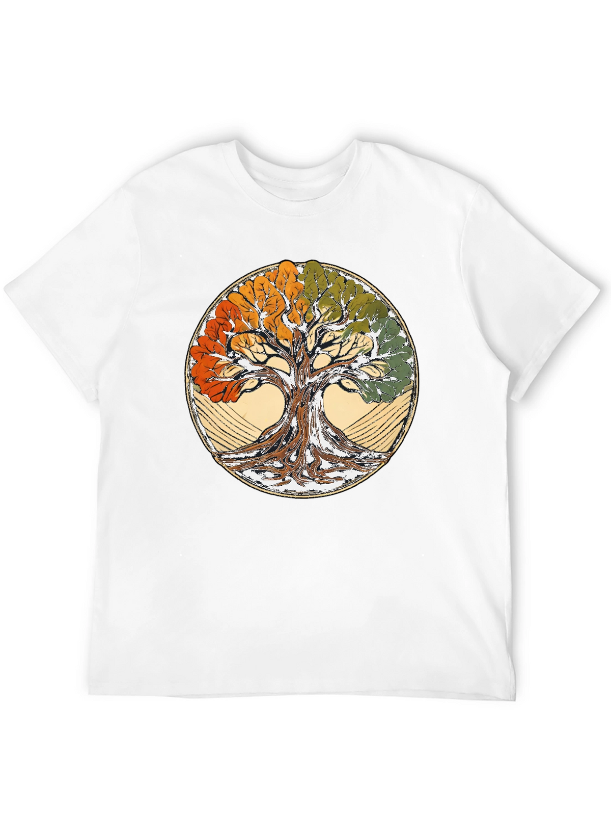 Four Seasons Tree of Life Black T-Shirt