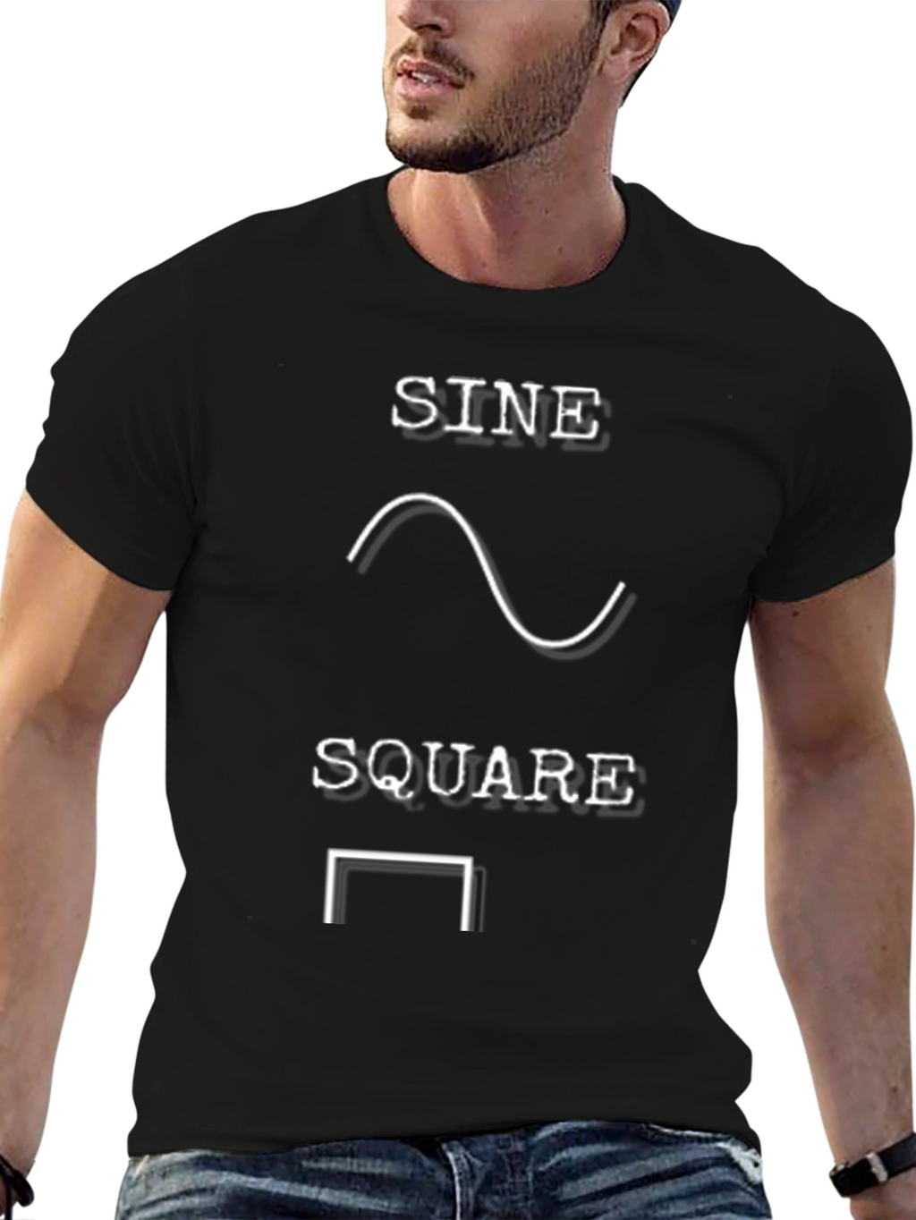 Sine Square Wave Graphic Mens T-Shirt