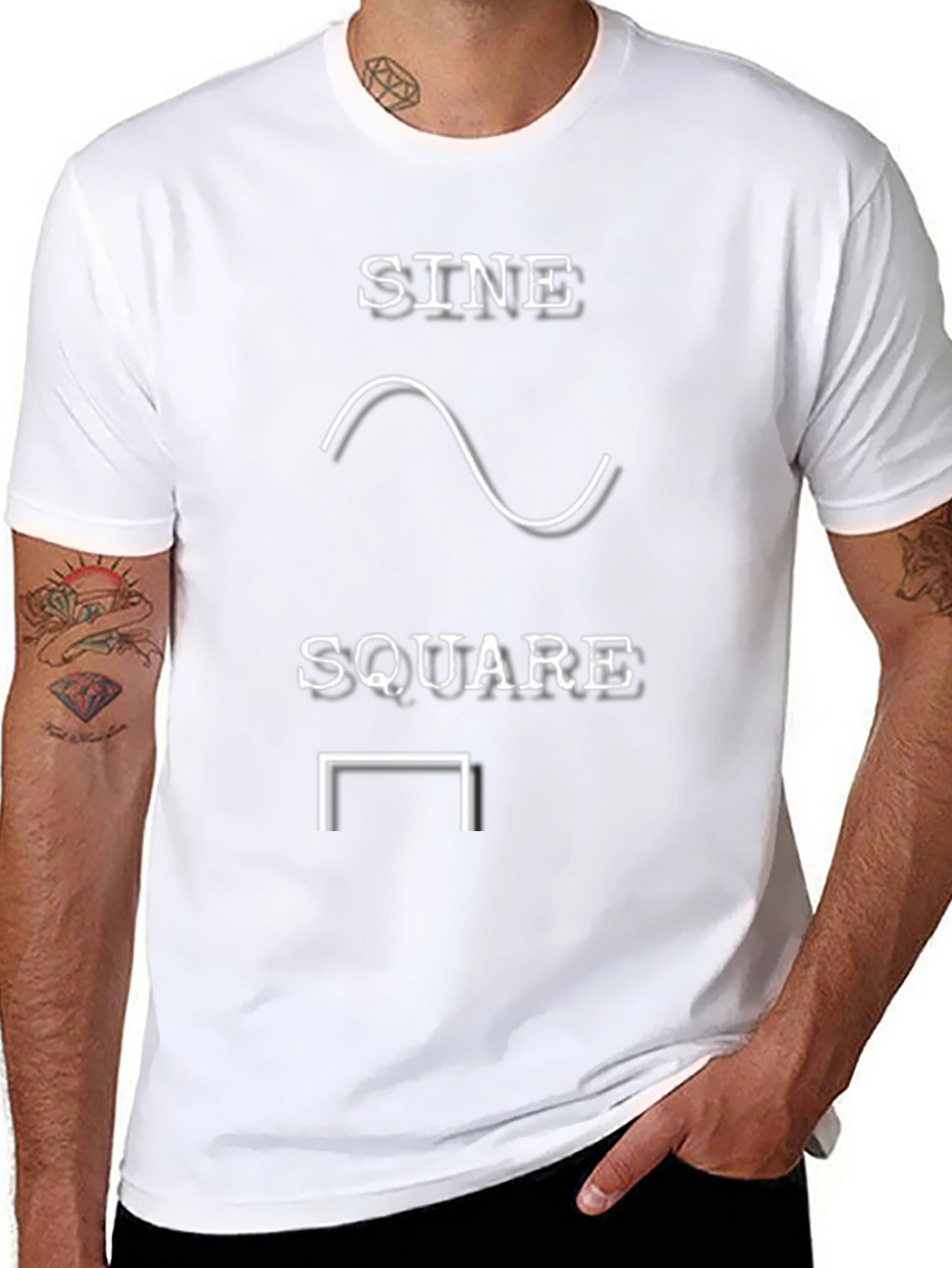Sine Square Wave Graphic Mens T-Shirt
