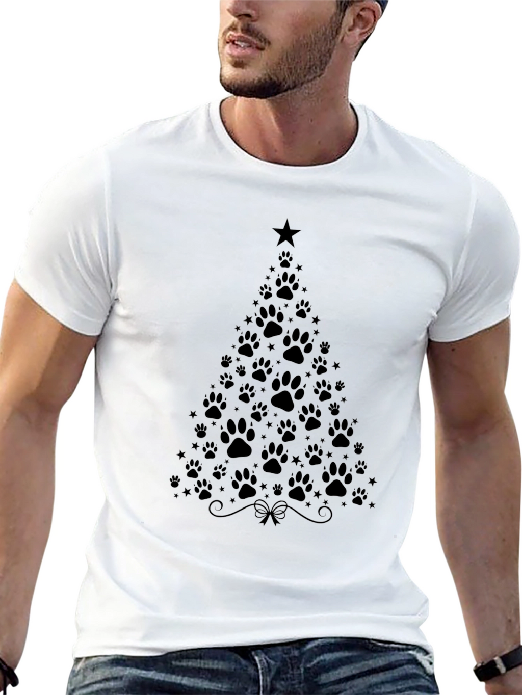 Paw Print Christmas Tree T-Shirt