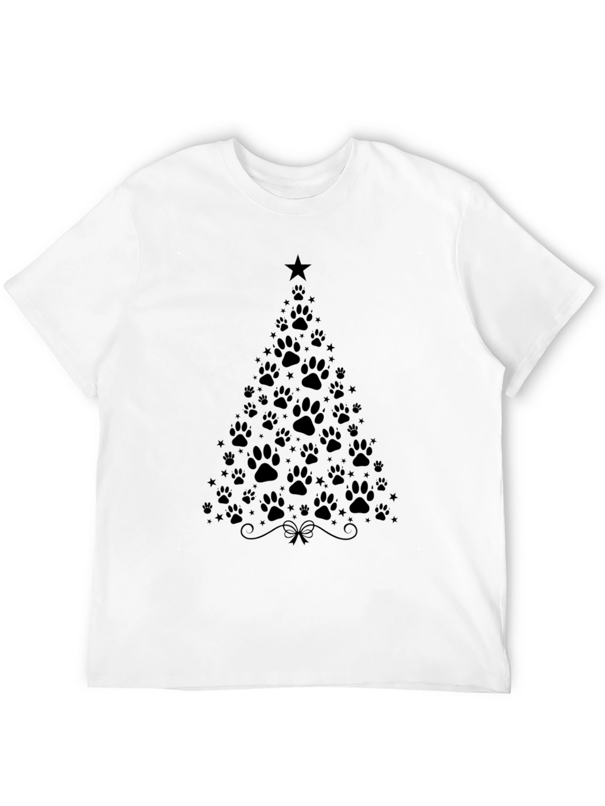Paw Print Christmas Tree T-Shirt