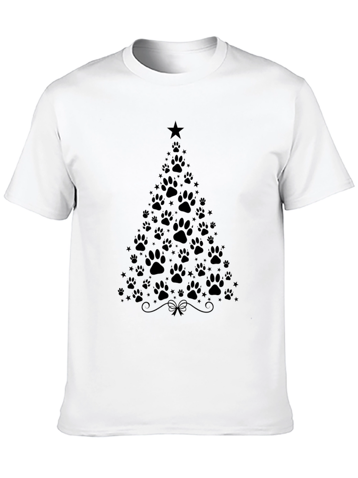 Paw Print Christmas Tree T-Shirt