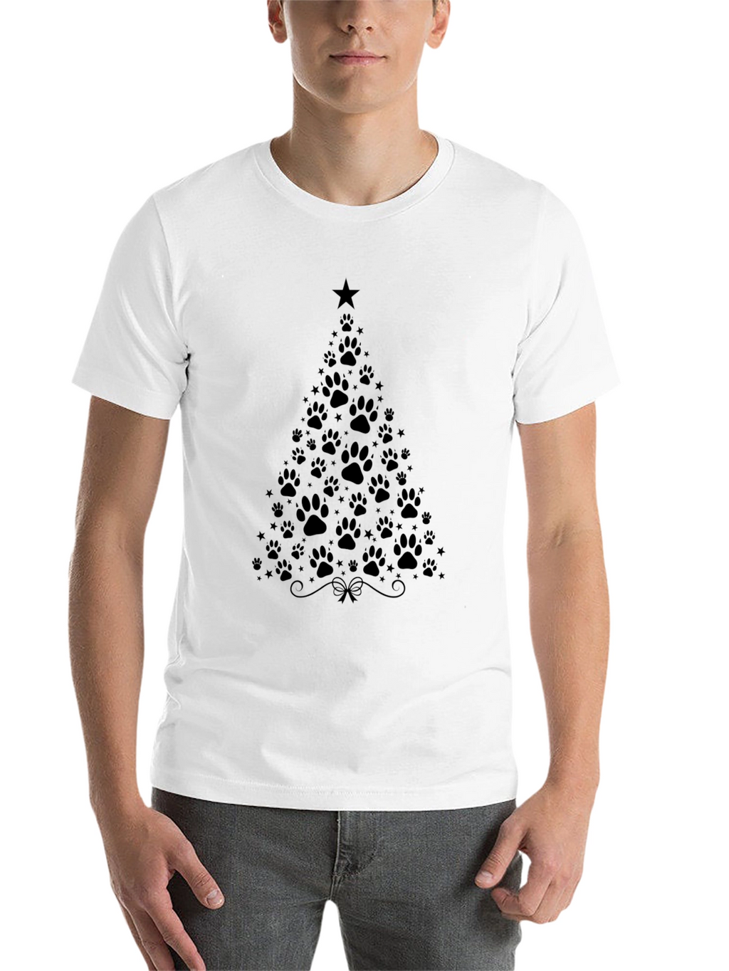 Paw Print Christmas Tree T-Shirt