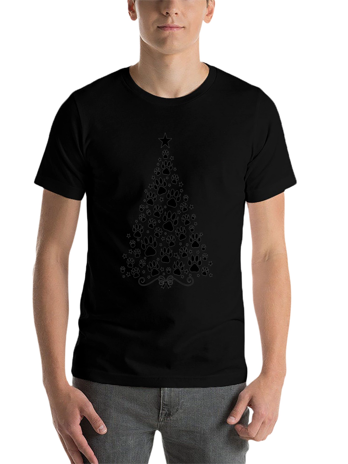 Paw Print Christmas Tree T-Shirt