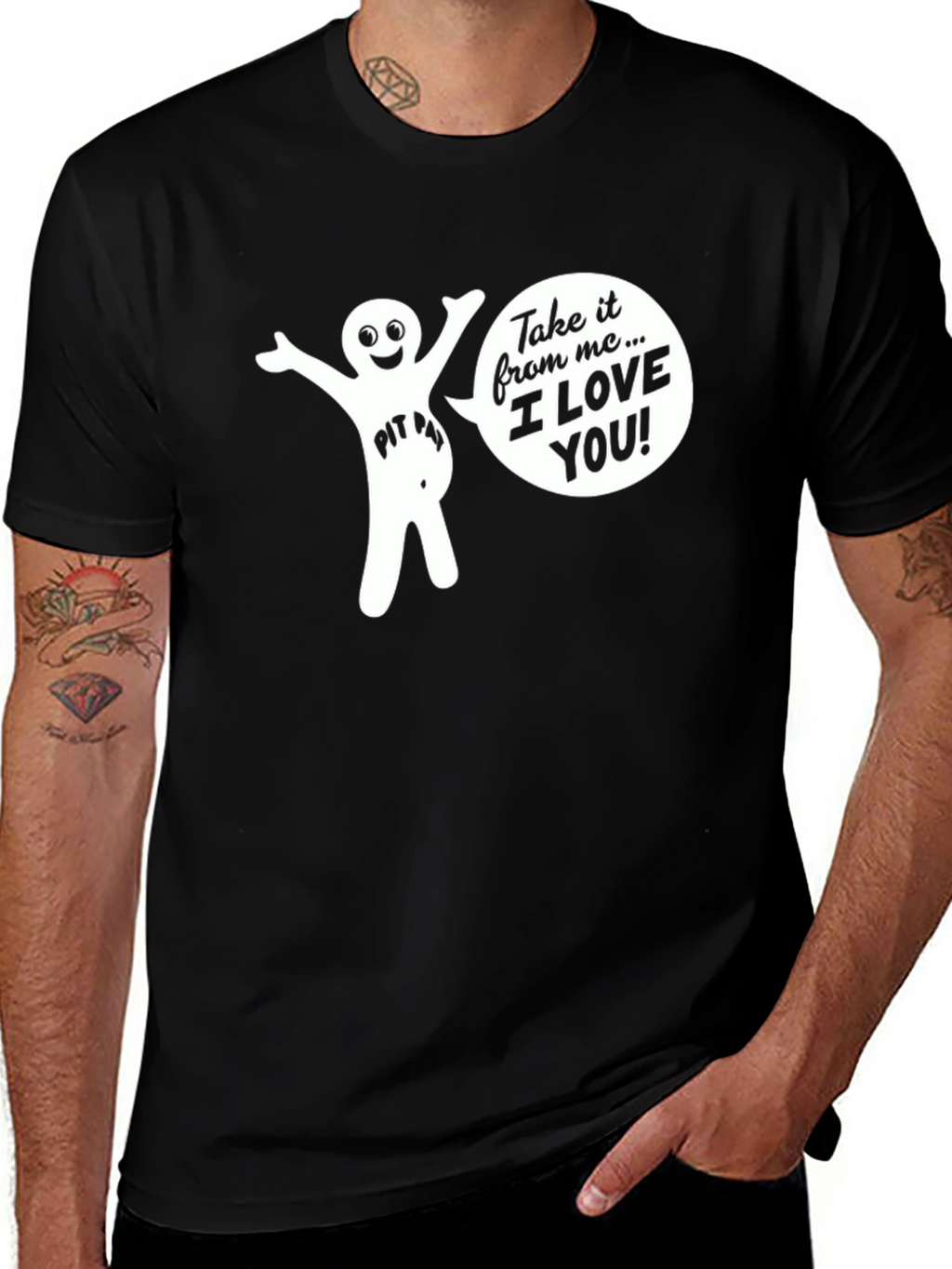 Funny Pit Pat I Love You Graphic T-Shirt