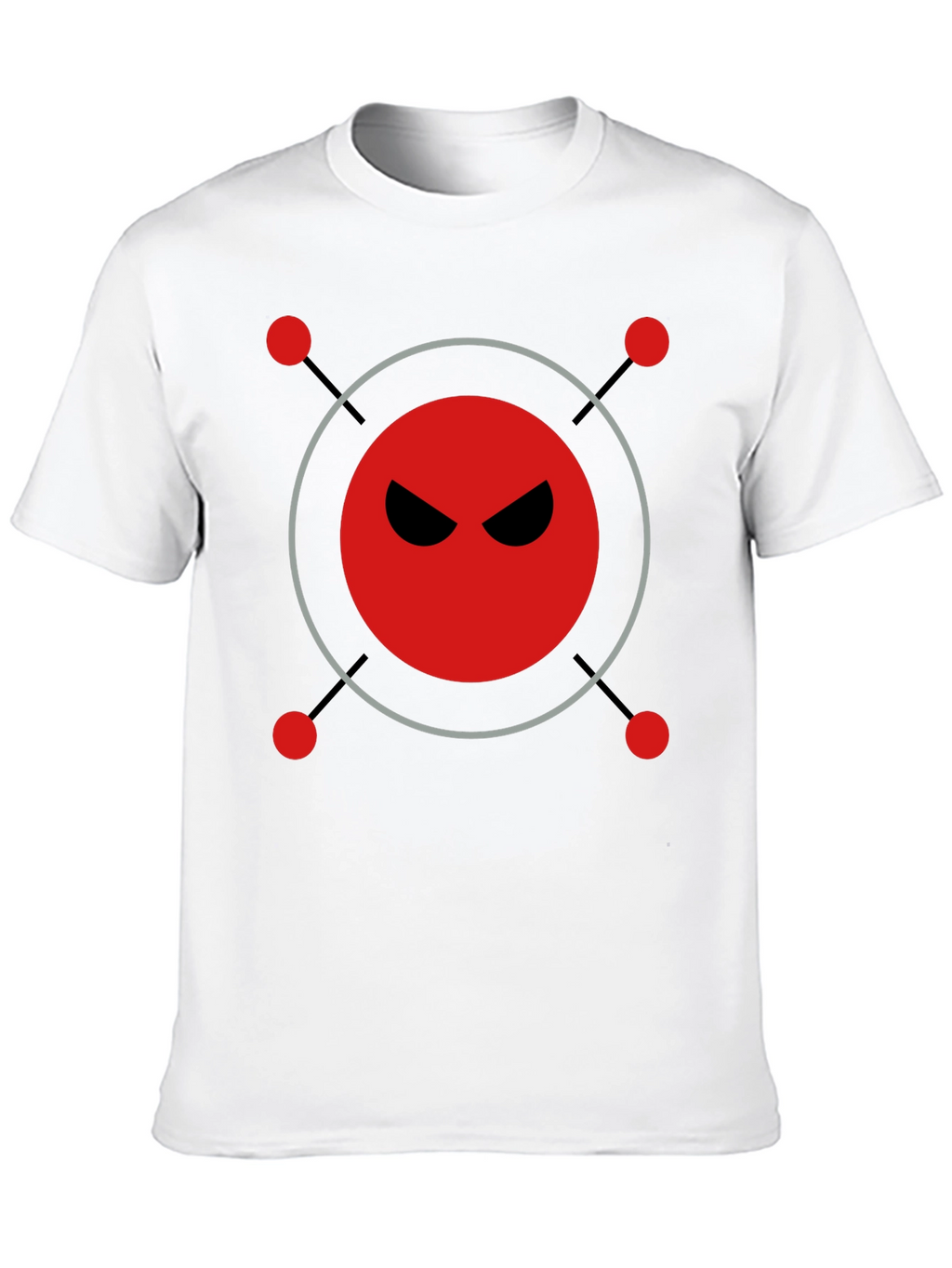 Mens Black T-Shirt with Evil Robot Design