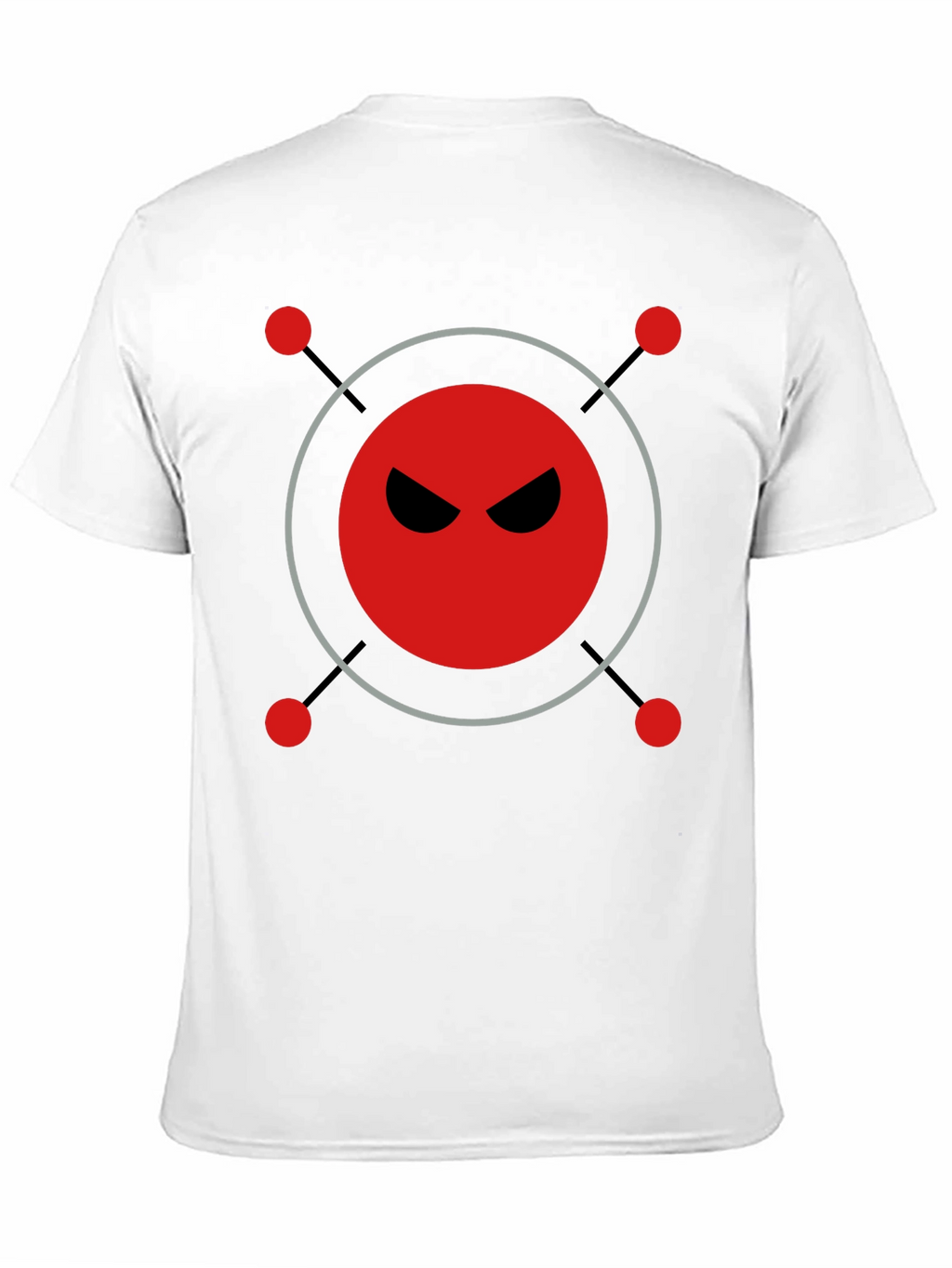 Mens Black T-Shirt with Evil Robot Design