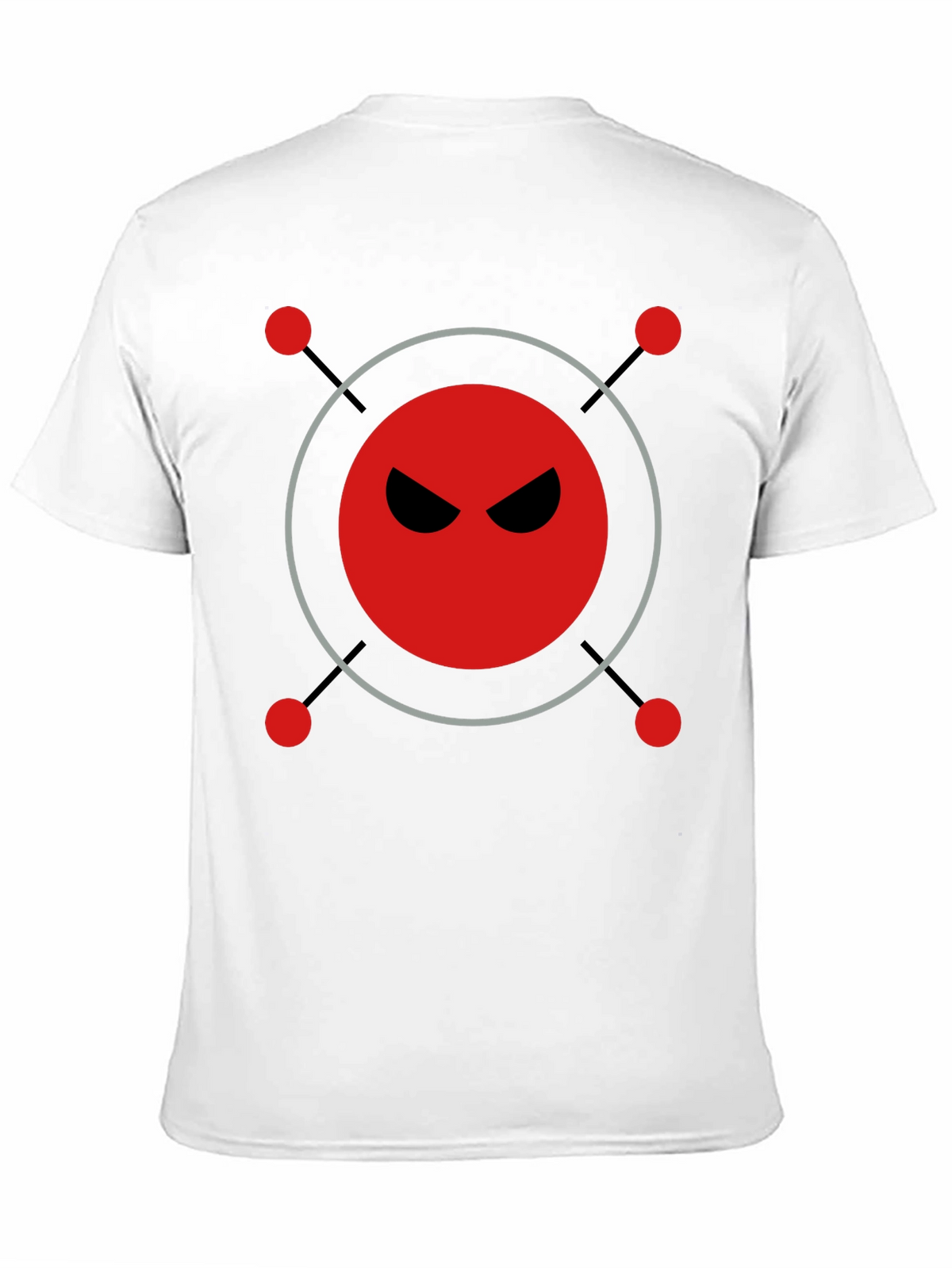 Mens Black T-Shirt with Evil Robot Design