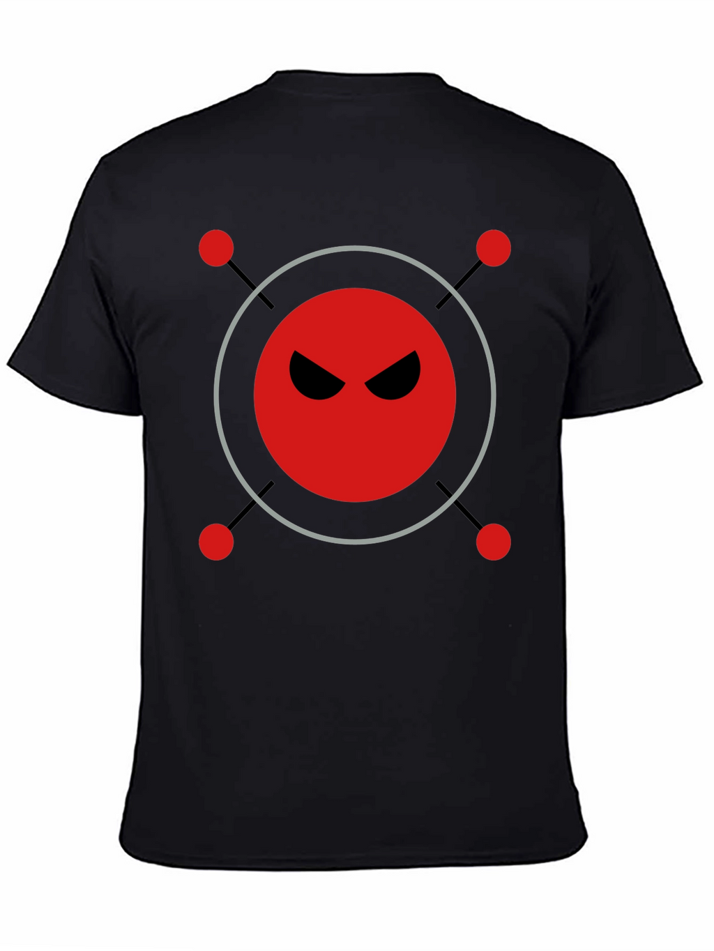 Mens Black T-Shirt with Evil Robot Design