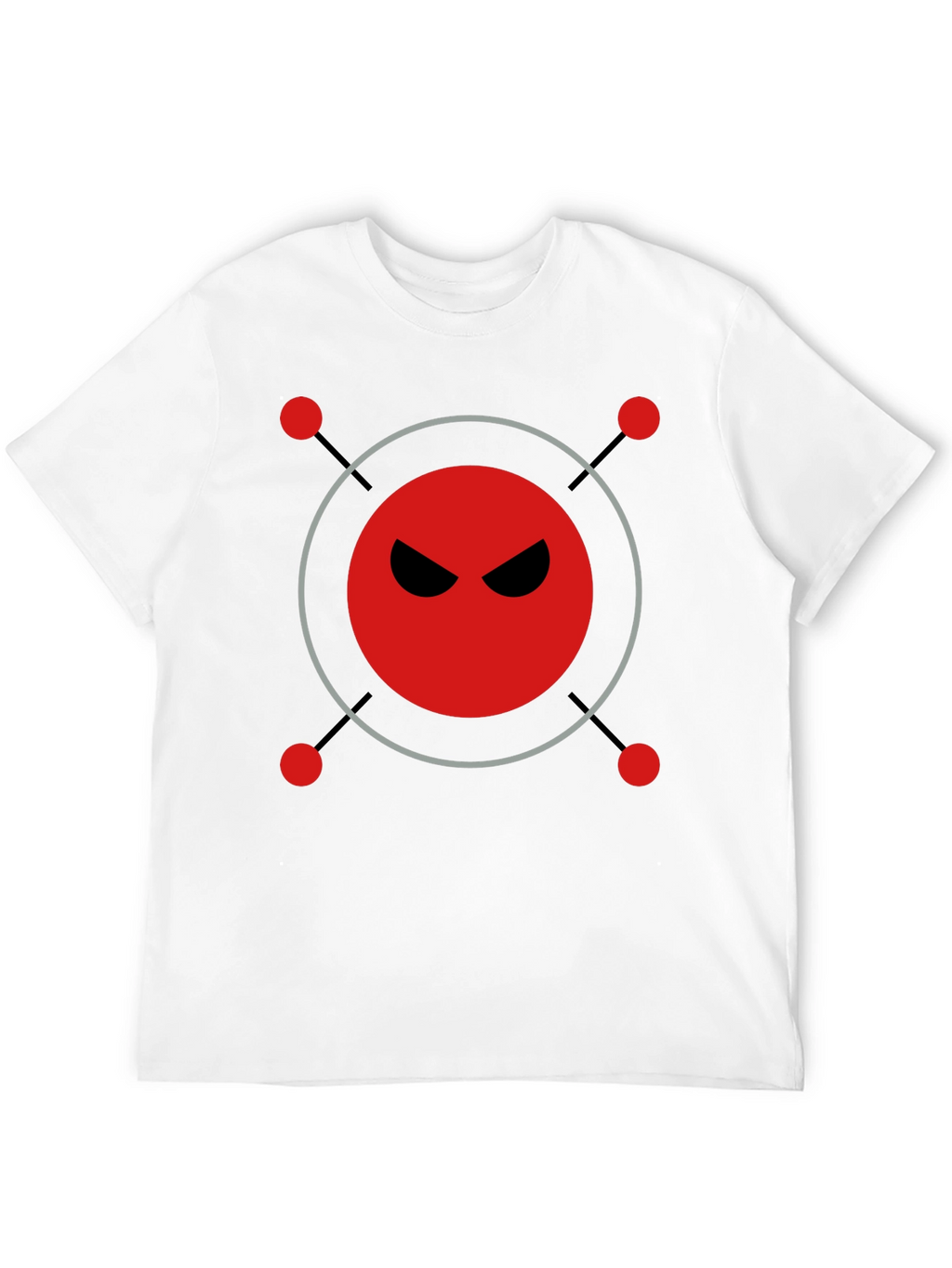 Mens Black T-Shirt with Evil Robot Design