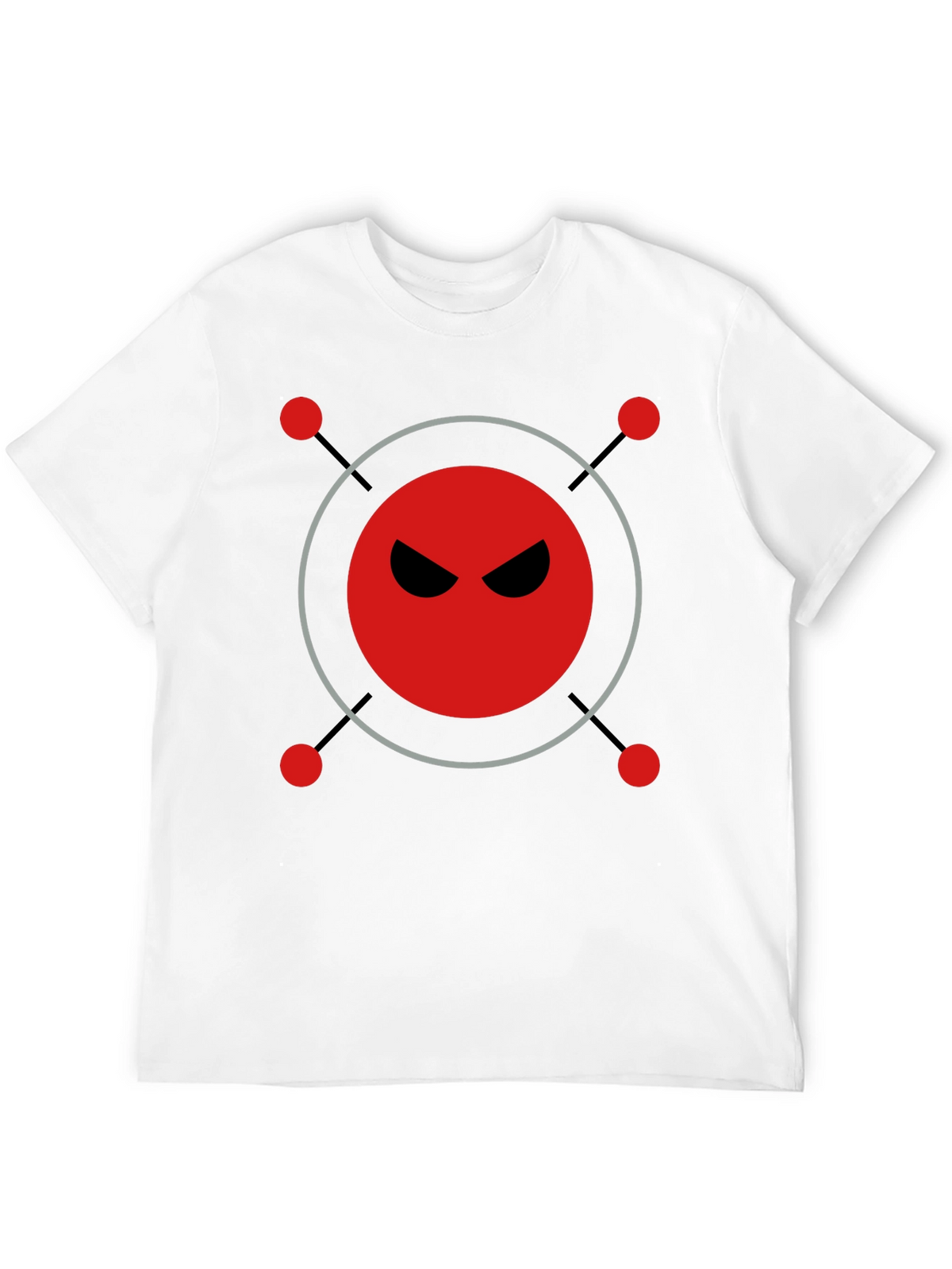 Mens Black T-Shirt with Evil Robot Design